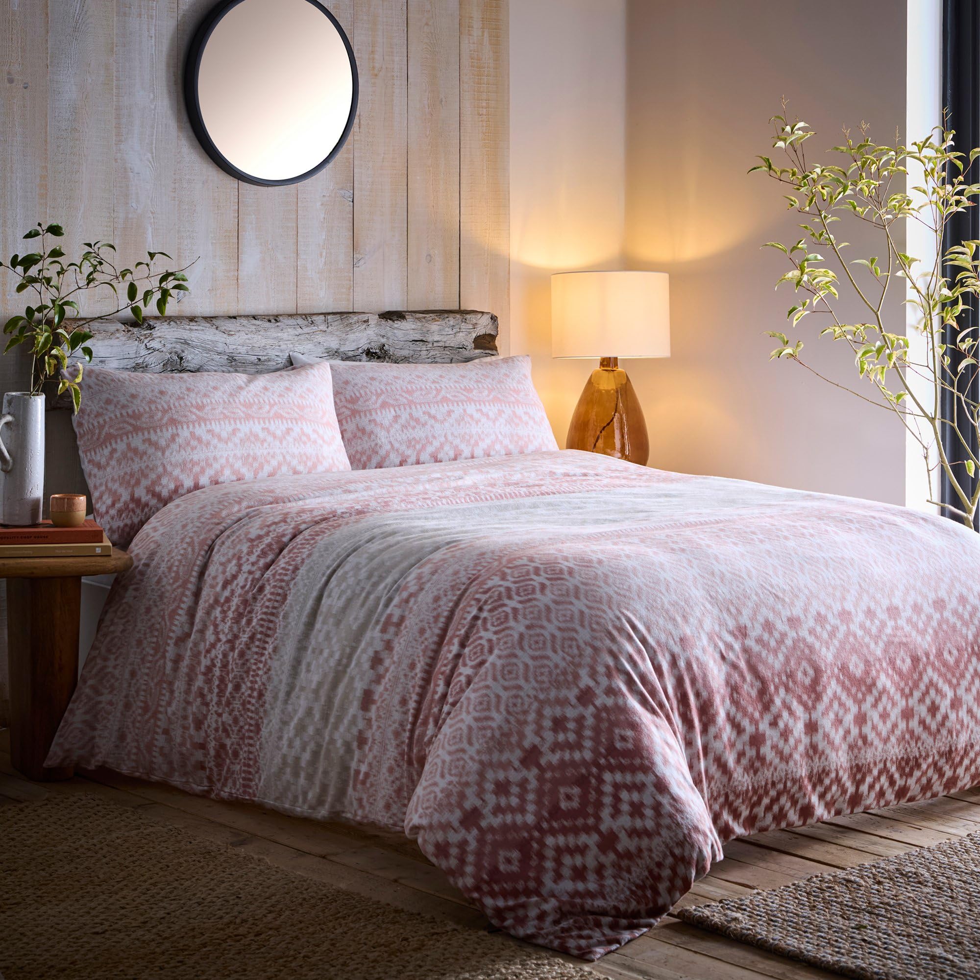 Appletree Tribal Duvet Cover Set – Terracotta Orange, King Size 230x220cm – 100% Brushed Cotton with 2 Pillowcases – Soft Ethnic Geometric Bedding – Ganado/Chinle Inspired Design