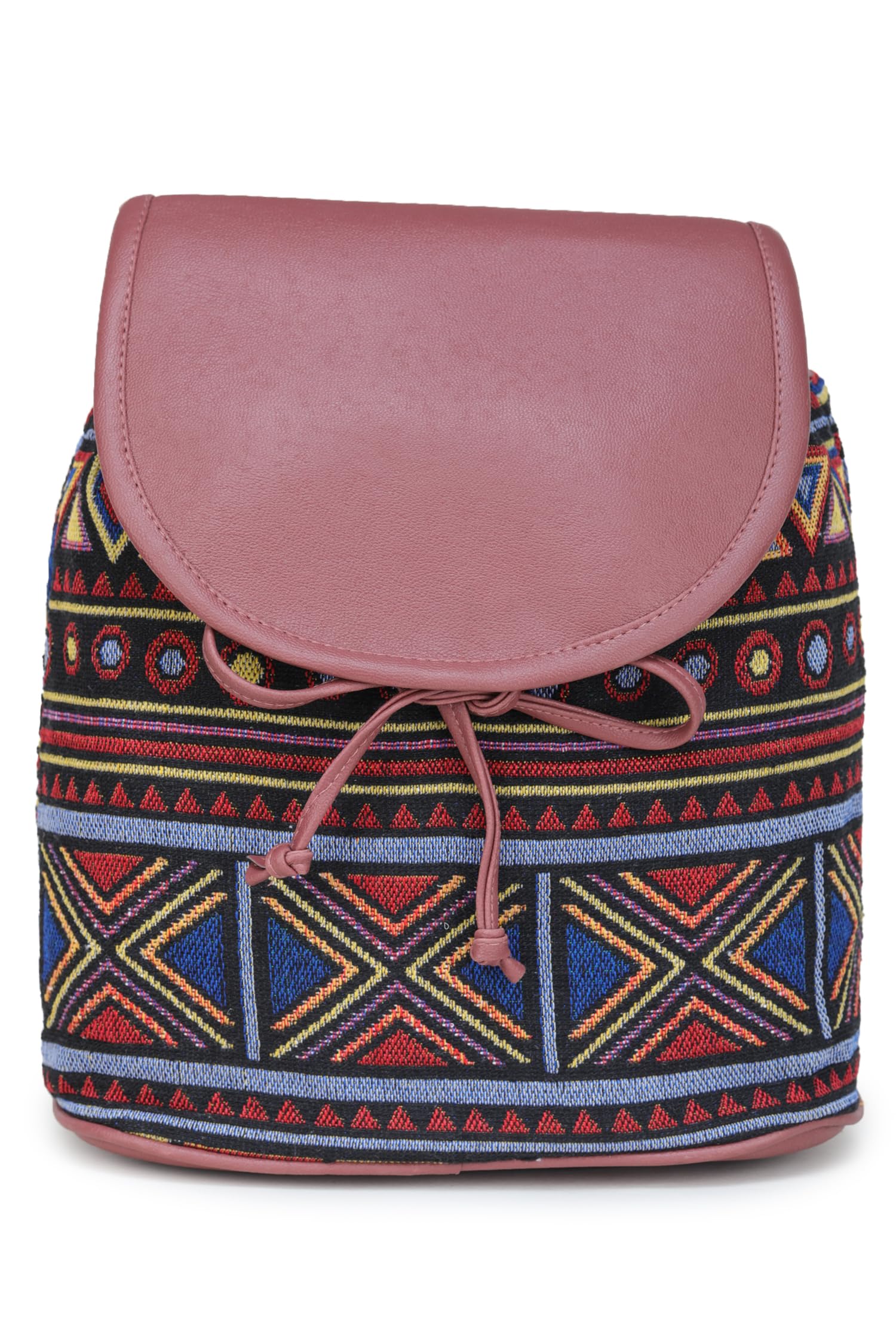 GLOSSY Womens Ethnic Print Drawstring Backpack & Sling Bag (Multi Maroon) (B0D4312YW2) Amazon Price History, Amazon Price Tracker