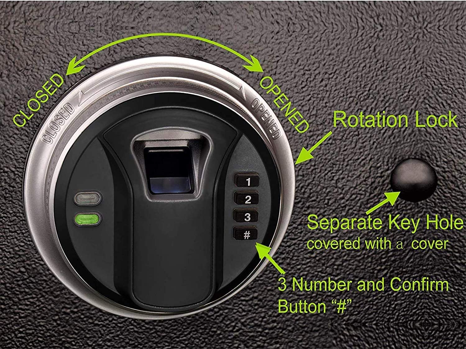 Biometric Rifle Gun Safe, Quick Access Fingerprint Long Gun Safe, 56