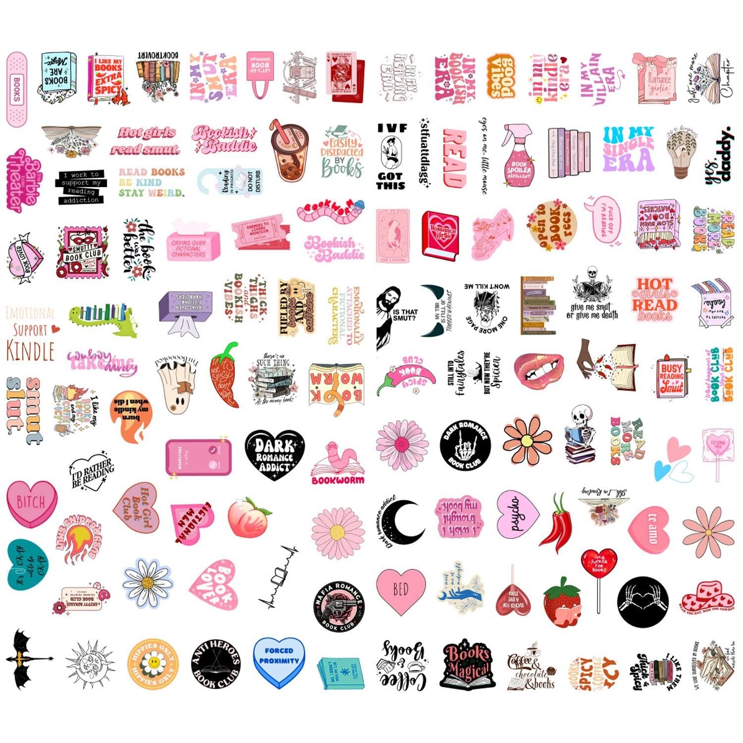 NIDHFG 240 Reading Book Stickers, Fun Scrapbook Stickers, Self-Adhesive Stickers, Diy Notebook Skateboard Water Cup Decoration.