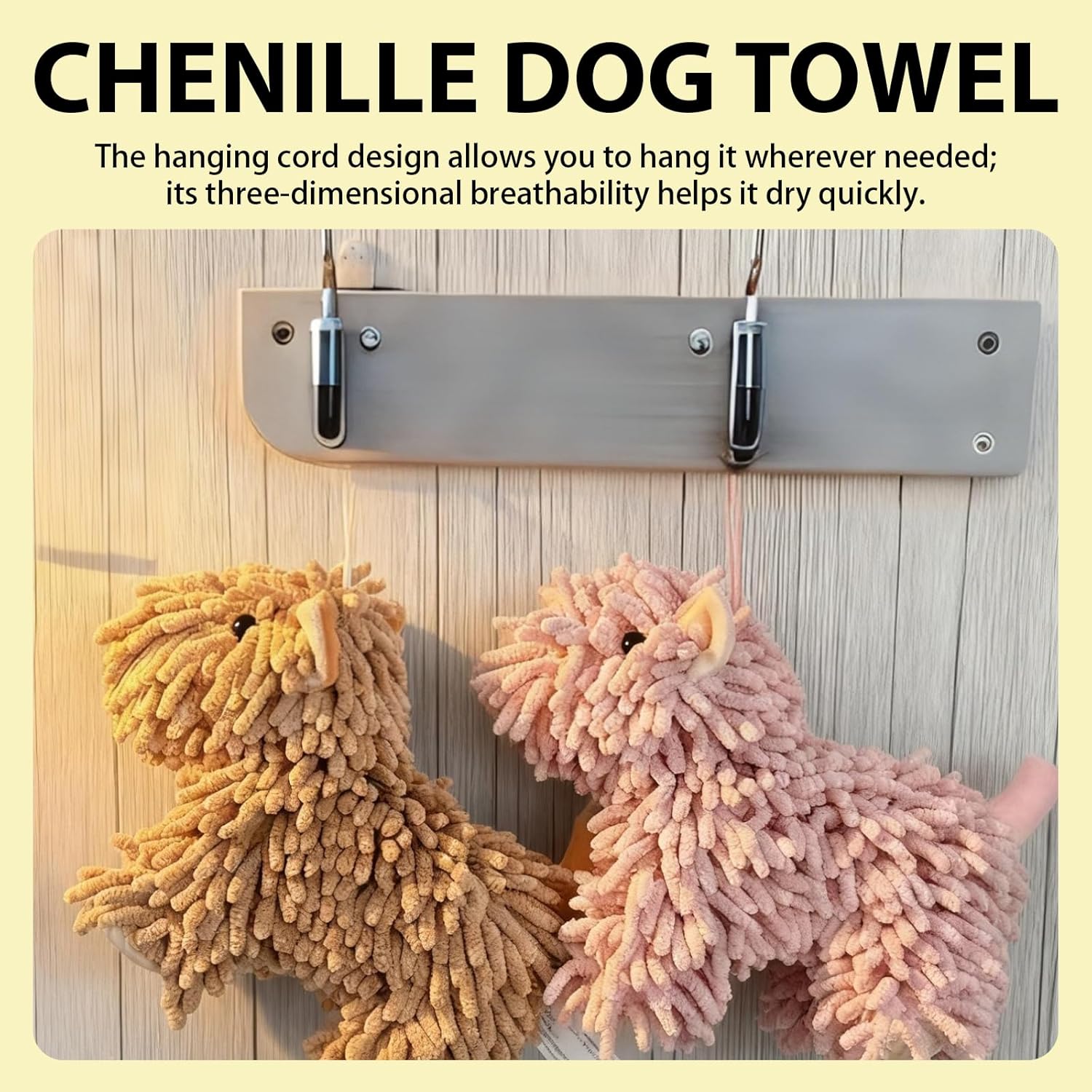 Cute Puppy Chenille Hand Towel,Chenille Towel Ball Dog,Soft and Super Absorbent Puppy Towels,Can be Hung/Stood,for Bathroom/Kitchen Countertops,Funny Hand Towels Gift for Women Dog Lovers (set3)