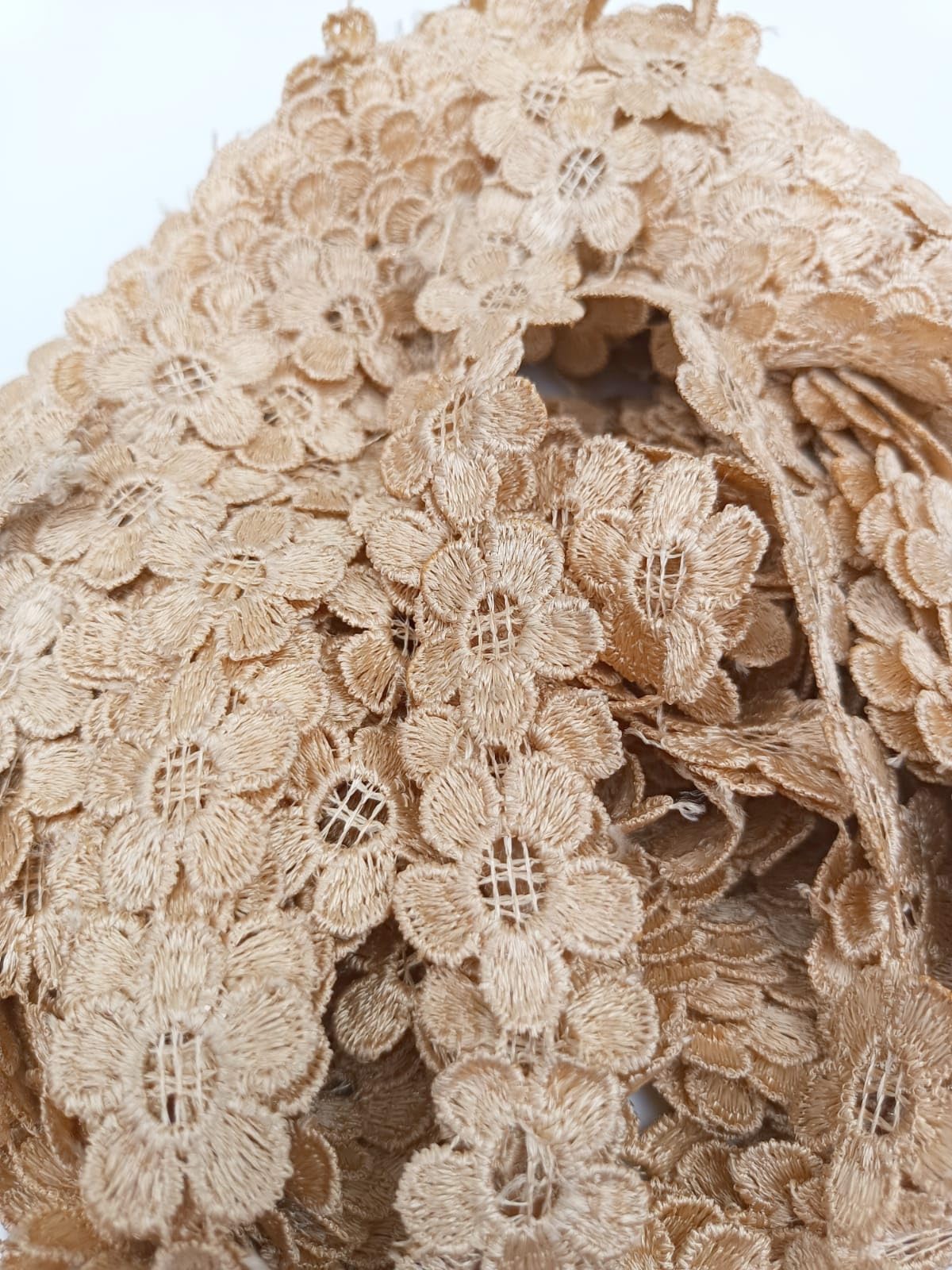 Swag Flower Lace Border Lace, Cotton Lace, Gota Patti Lace Trim Lace (Beige, 5 Meter)-image-34