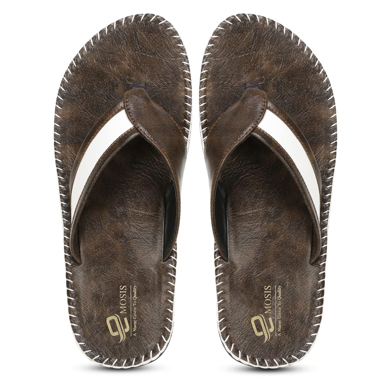 Emosis Mens Faux Leather Slipper - Flat Chappal cum Thong Sandal - For Daily Use Outdoor Indoor Formal Office Home Ethnic Casual Wear E0527 (B09DVZVBG5) Amazon Price History, Amazon Price Tracker