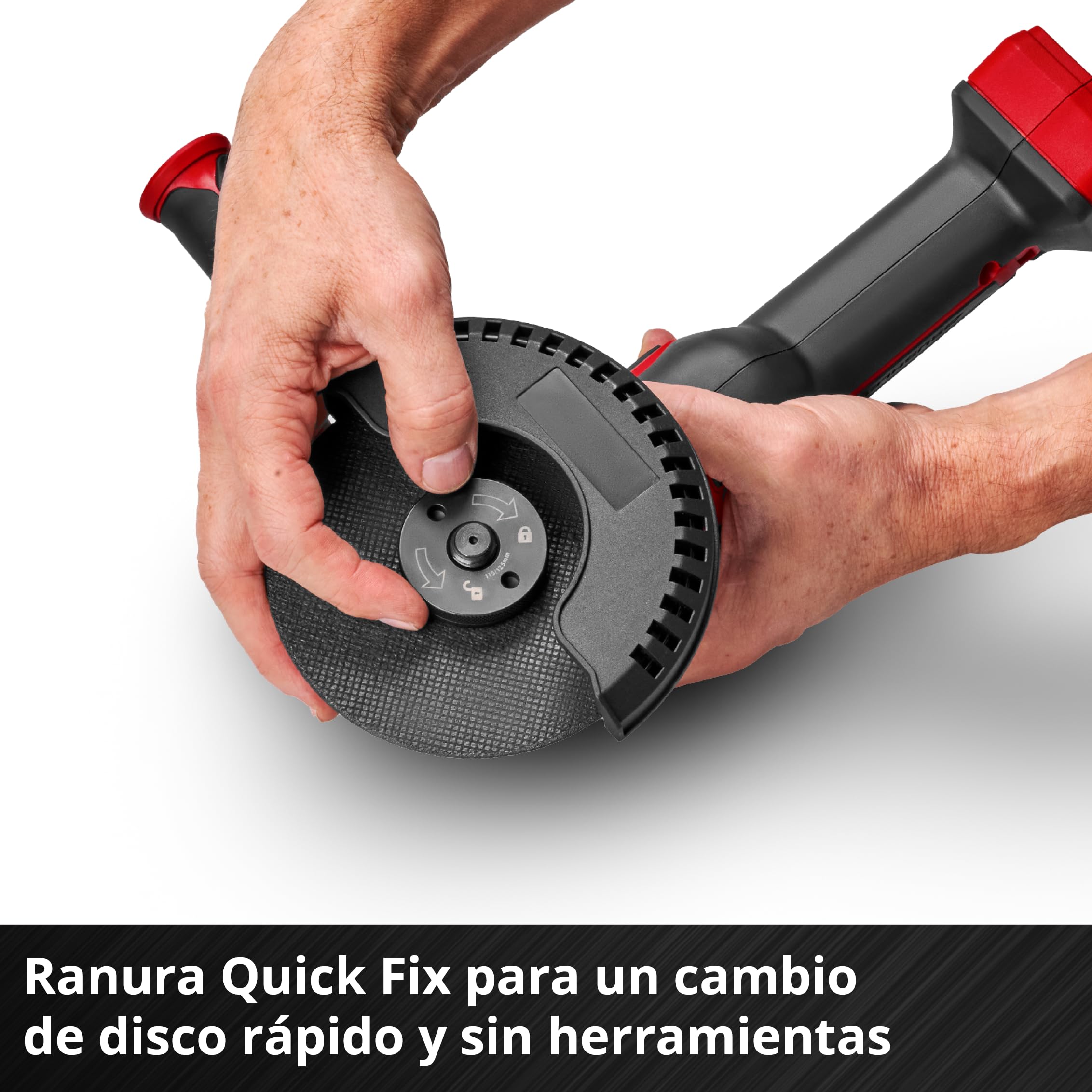 Einhell Professional Amoladora angular con batería TP-AG 18/125 CE Q Li-Solo Power X-Change (18 V, 900 W, Ø 125mm, 33 mm de profundidad de corte, sin escobillas, sin disco de corte ni batería)
