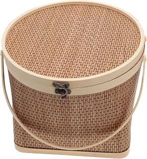 BESPORTBLE Large Vintage-style Handheld Basket Featuring Lock for Rustic Fruit Storage and Home Organization Smooth Polished Surface for Comfortable Carrying for Party Decor Flower Shops and