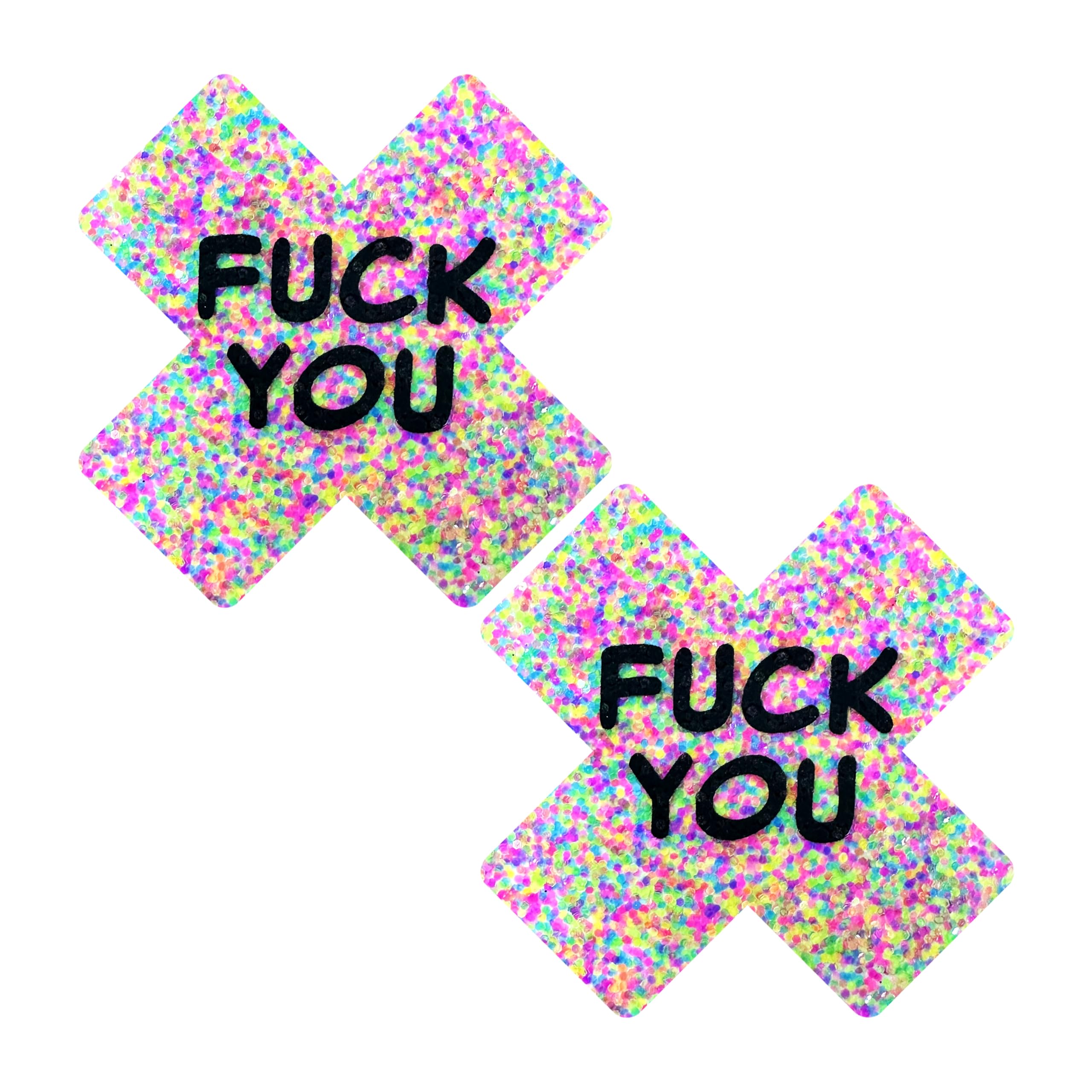 Neva Nude Iridescent Crystal Beamz Nipztix Pasties Nipple Covers for Festivals, Raves, Lingerie and More, Made in USA