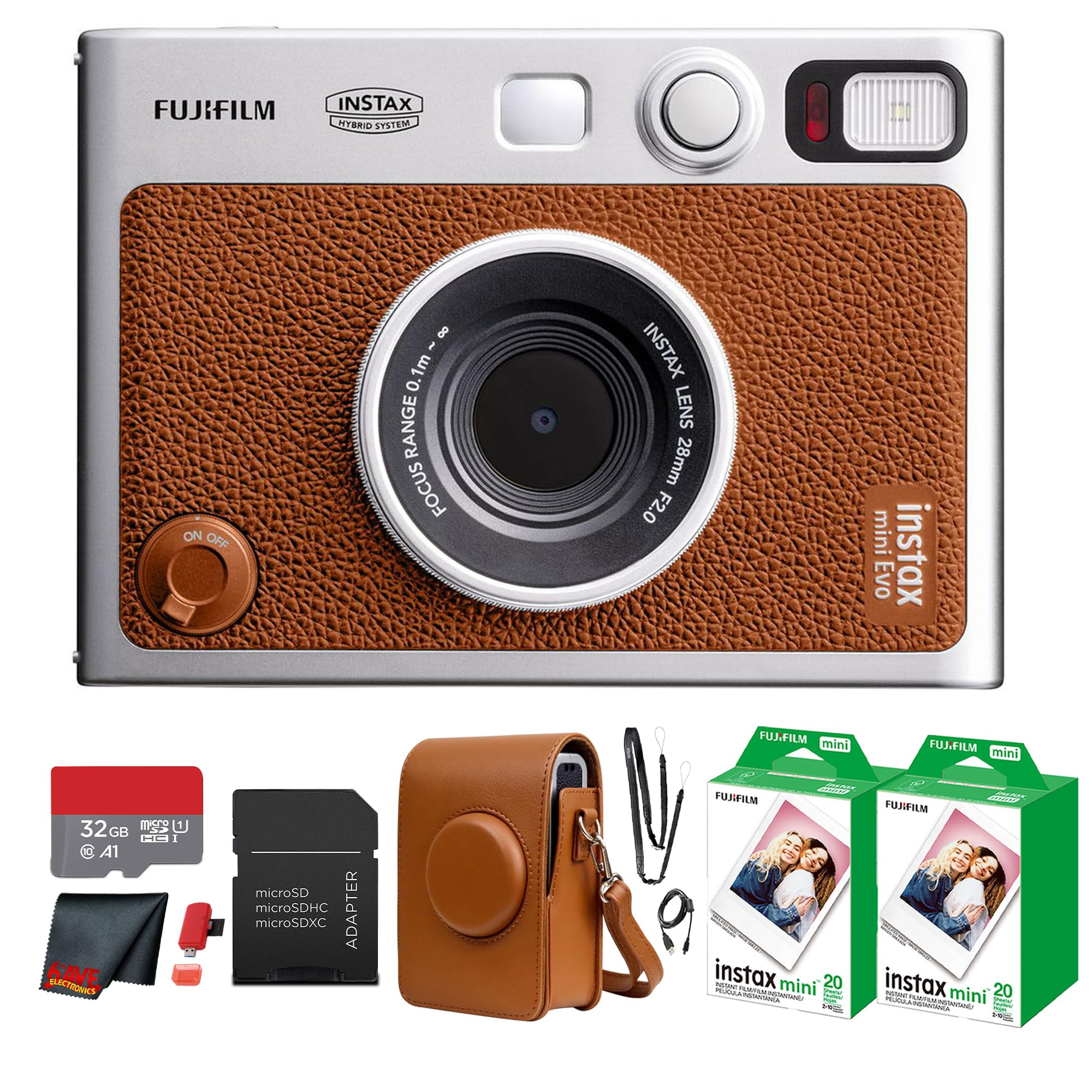 Amazon.com : Fujifilm Instax Mini EVO Hybrid Instant Camera (Brown