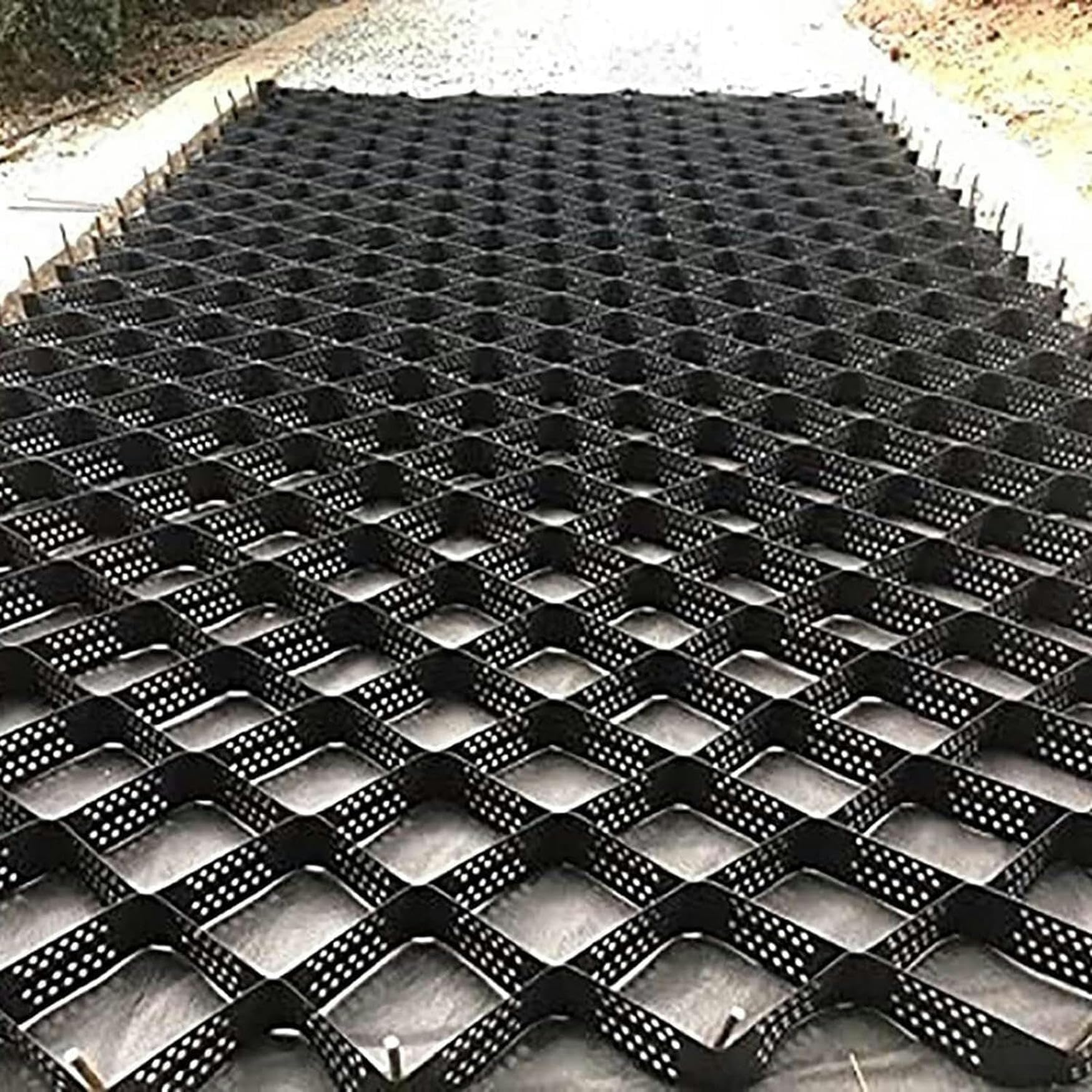 BTOIASYHF Geocell Ground Grid for Pathway/Driveway, HDPE Plastic Gravel Grid Foldable, for Subgrade Work Landscaping GardenοΌ1800 LBS Per Sq Strength (Size : 5x7m(16.5x23ft))