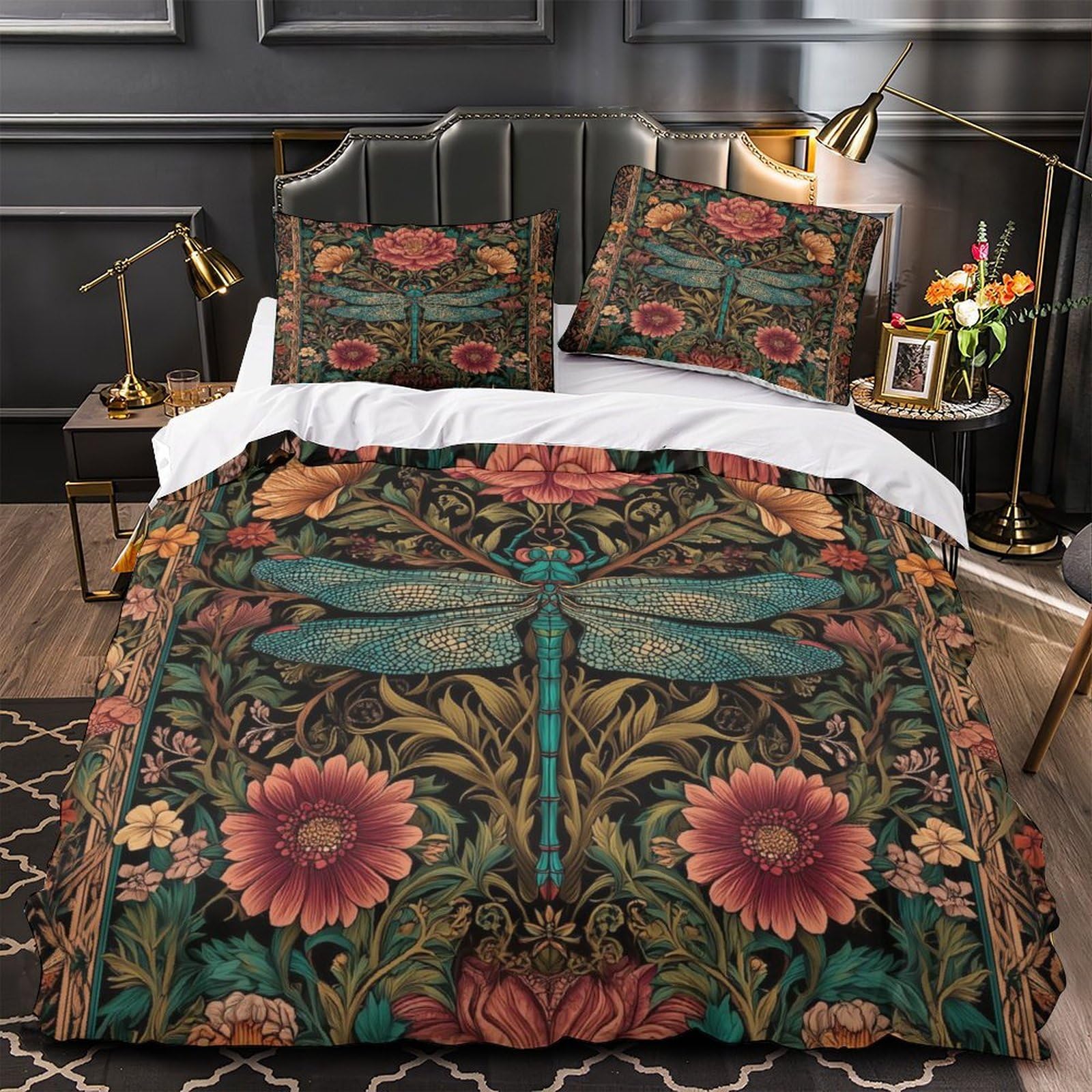 Housse de couette microfibre hypoallergique lit double DragonArt douce et légère 200x200cm