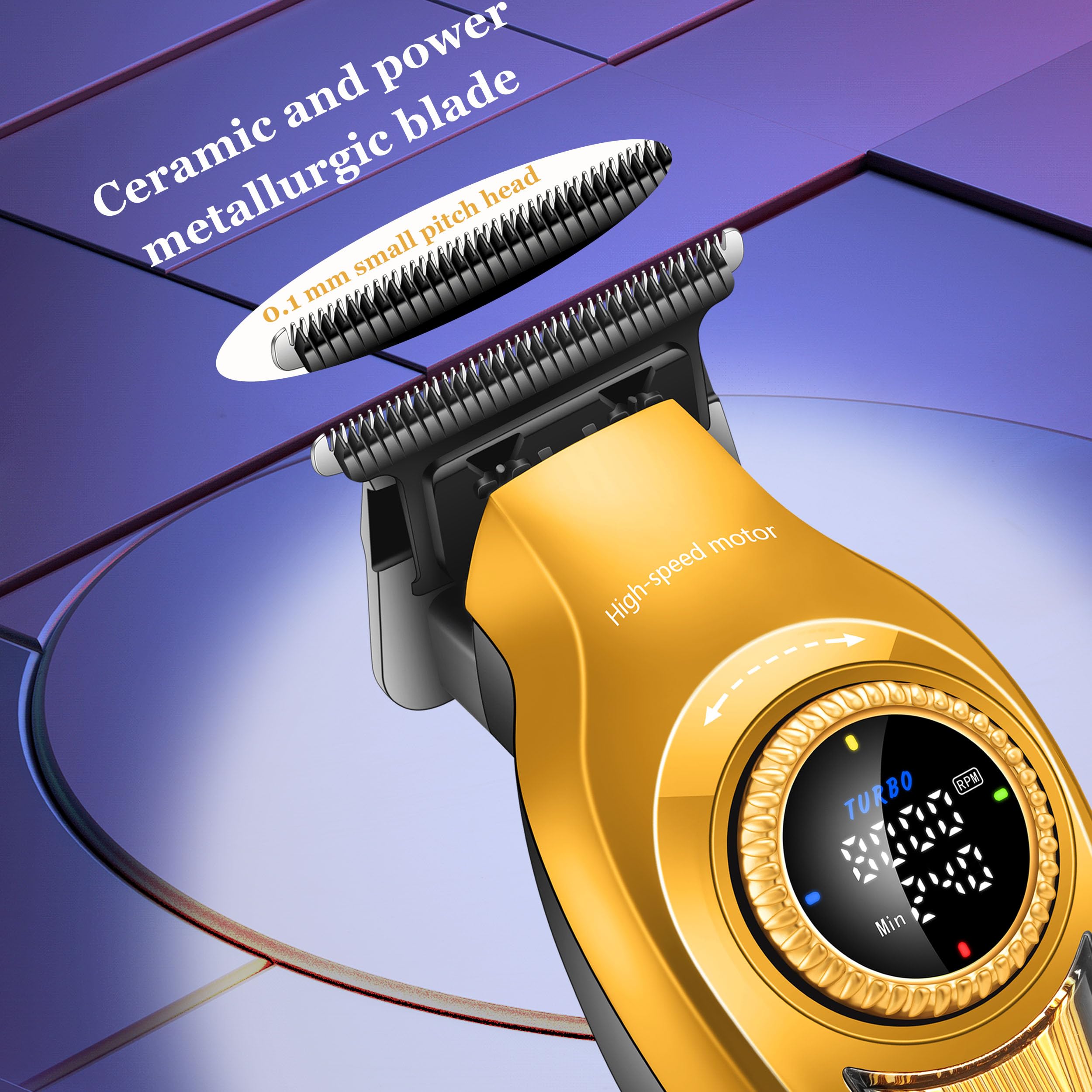 KEMEI 1677 Beard Trimmer for Men Professional Hair Clippers, Cordless Barber Clippers with LED Display - Image 2