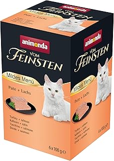 animonda Vom Feinsten Adult Cat Food, Wet Food for Adult Cats, Mild Menu, Turkey + Salmon, 6 x 100 g product image