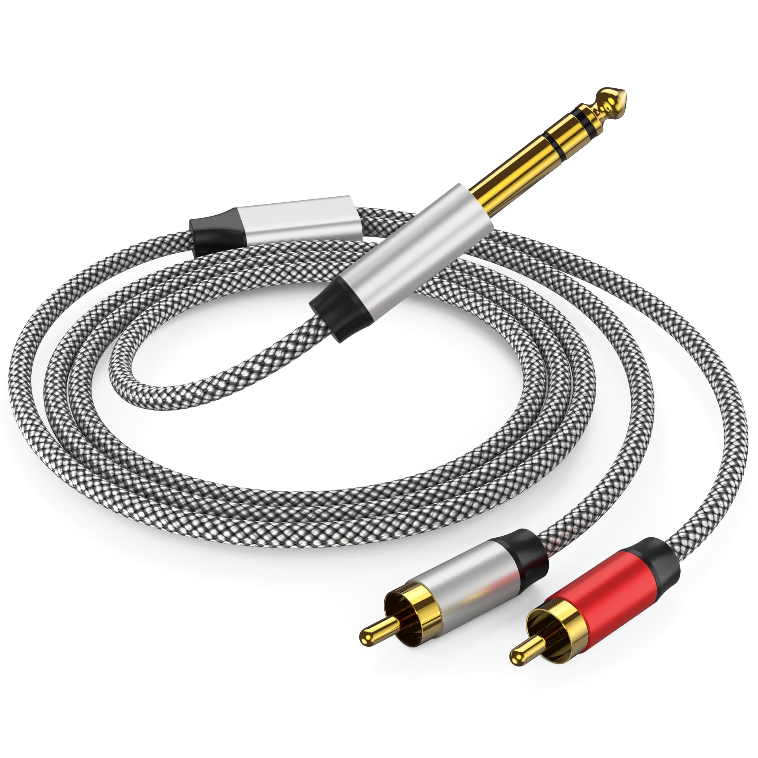 Cavo da RCA a 1/4 da 4 m, cavo splitter da 1/4 TRS a RCA Y, cavo audio da 1/4 a doppio RCA