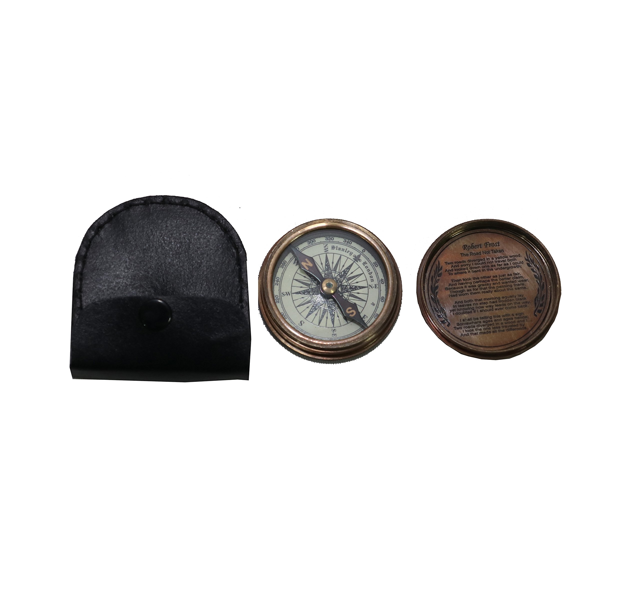 3" Brass Magnetic Compass with Leather Case, Antique Style-image-25