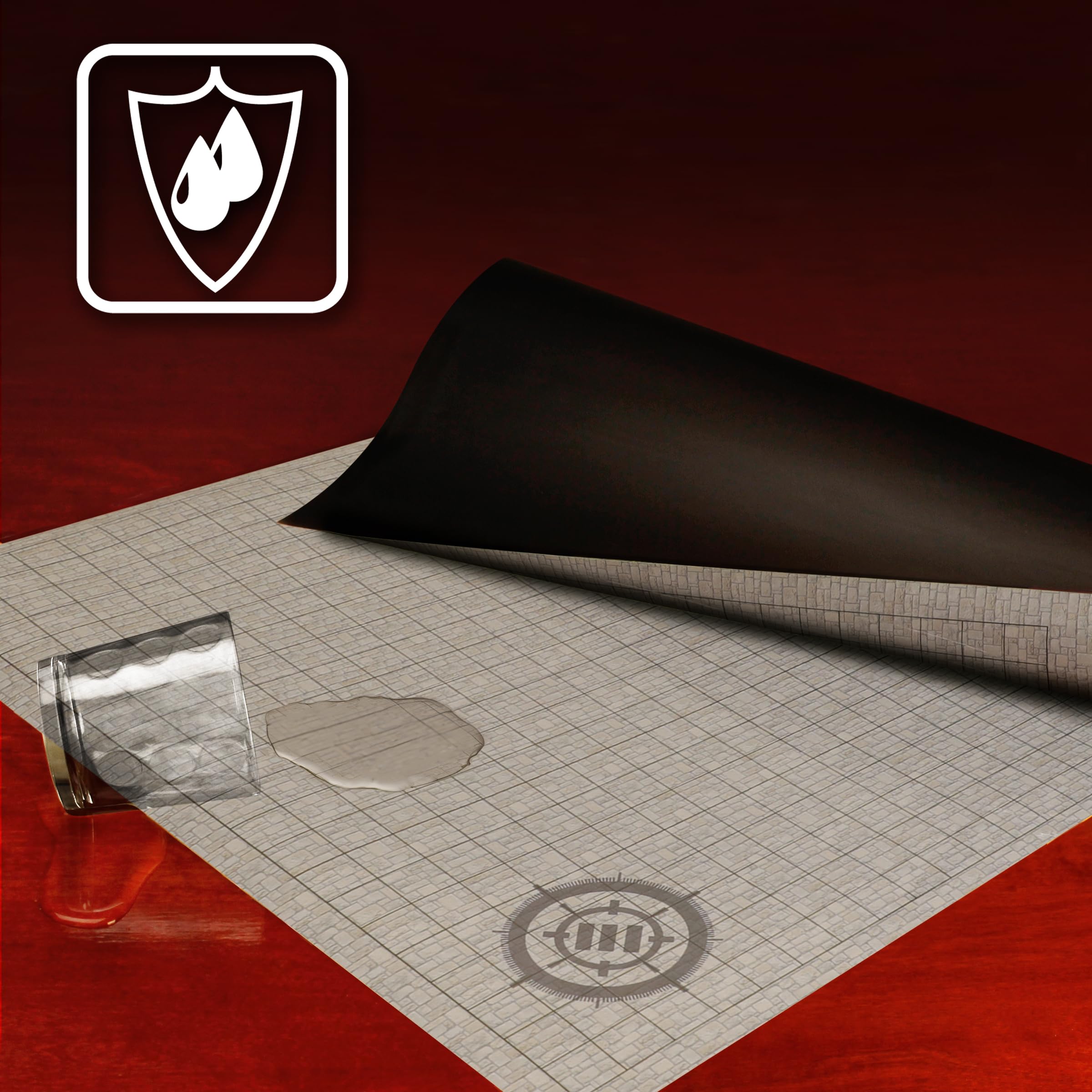 ENHANCE Tappetino RPG a Griglia - Mappa DnD da Tavolo (60.96 x 91.44cm) Tappetino Dry Erase per Giochi di Ruolo, set Completo per Master, Battle mat Cancellabile con Custodia e di Pennarelli (Calcolo)