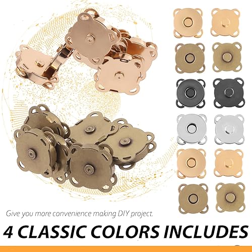 Miniatura 10 de 32 juegos de cierres de botón, cierre de botón, cierre de bolsa, botón redondo para cierre de ropa, bolso de mano, coser manualidades (0.716