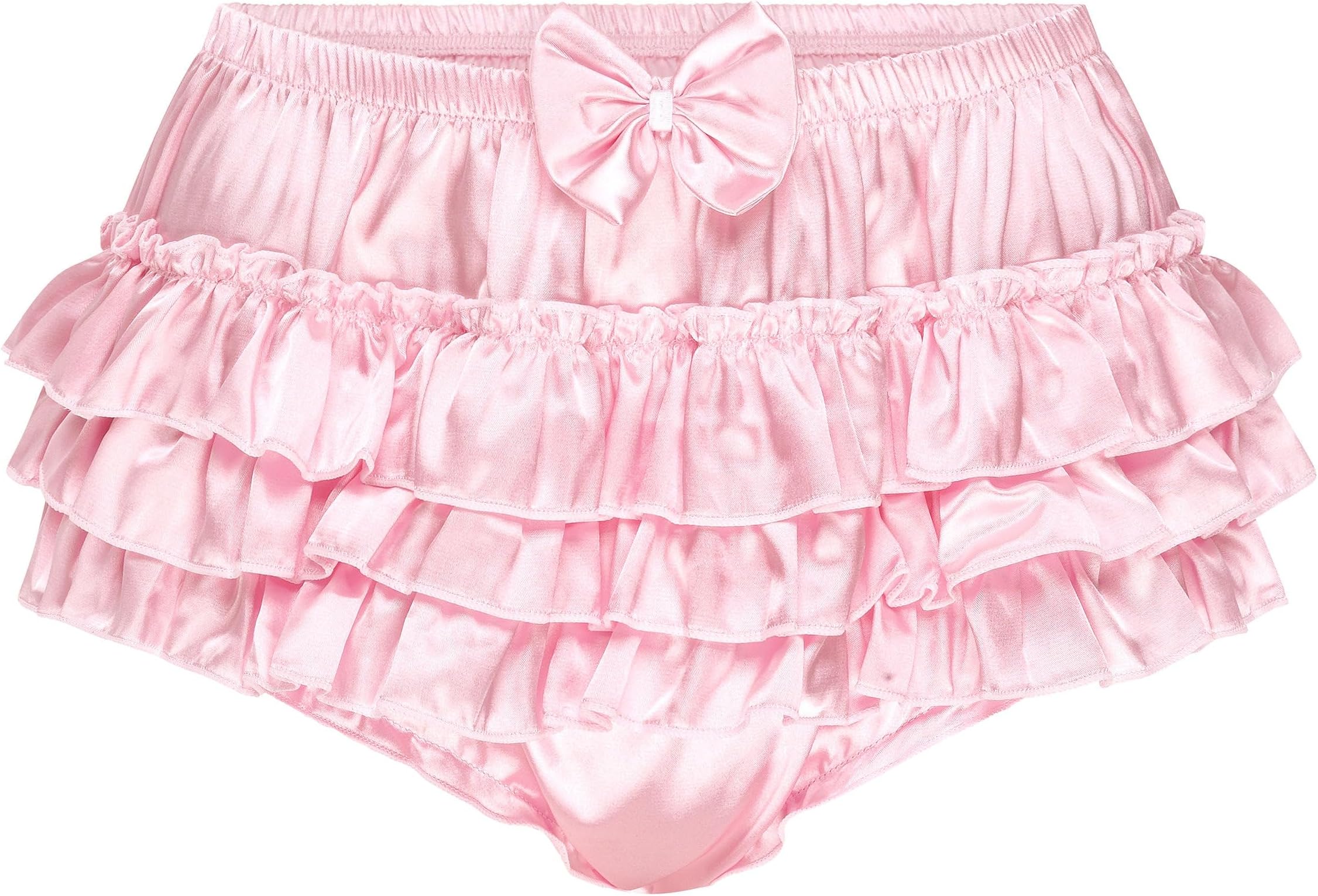 Satini Frilly Sissy Ruffled French Knickers Briefs Lingerie Silky Satin Underwear Panties
