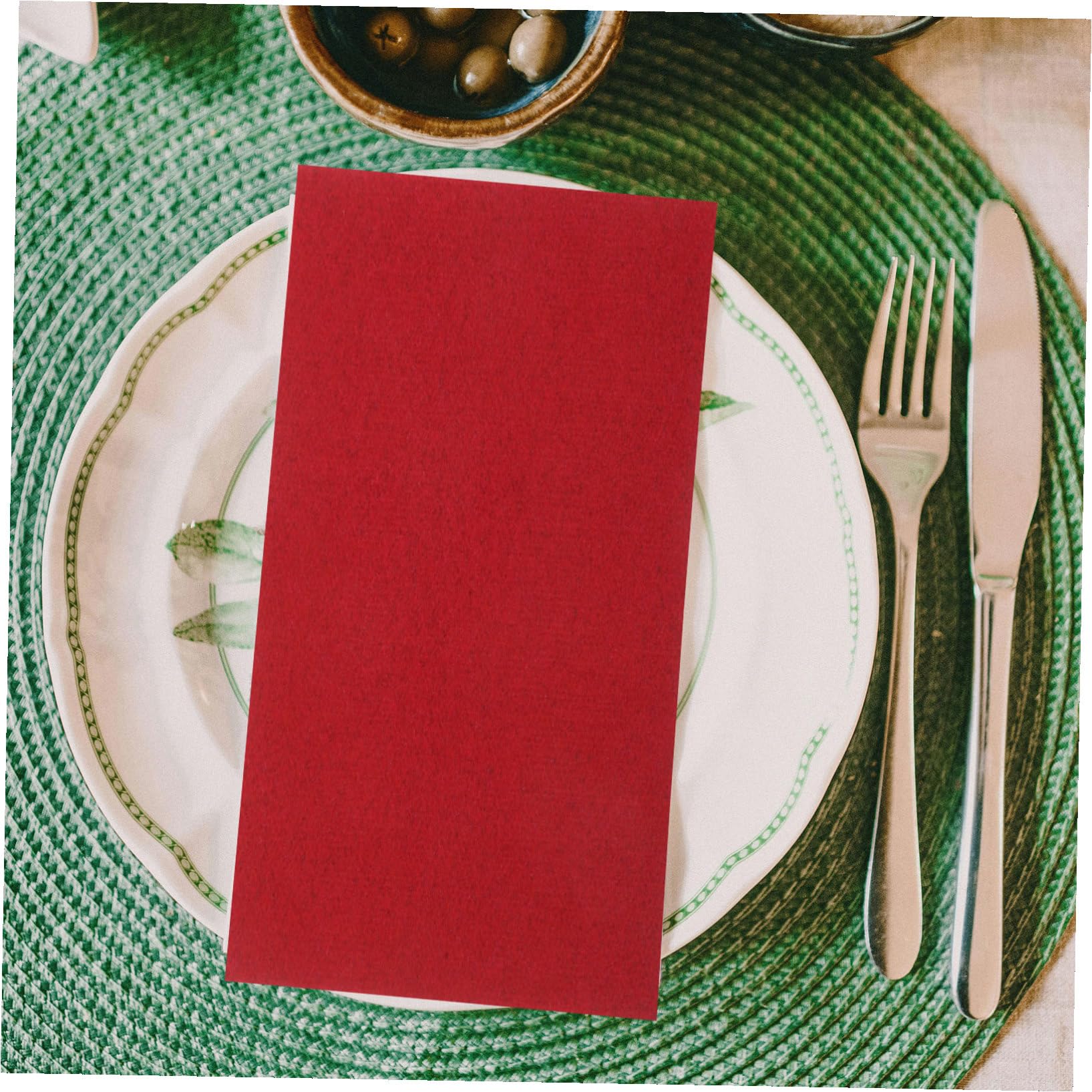 Servilletas de Papel de Colores Rojas 20x20cm para Restaurantes Occidentales y Fiestas de Vino, Ligeras y Cómodas, Paquete de 150 Unidades
