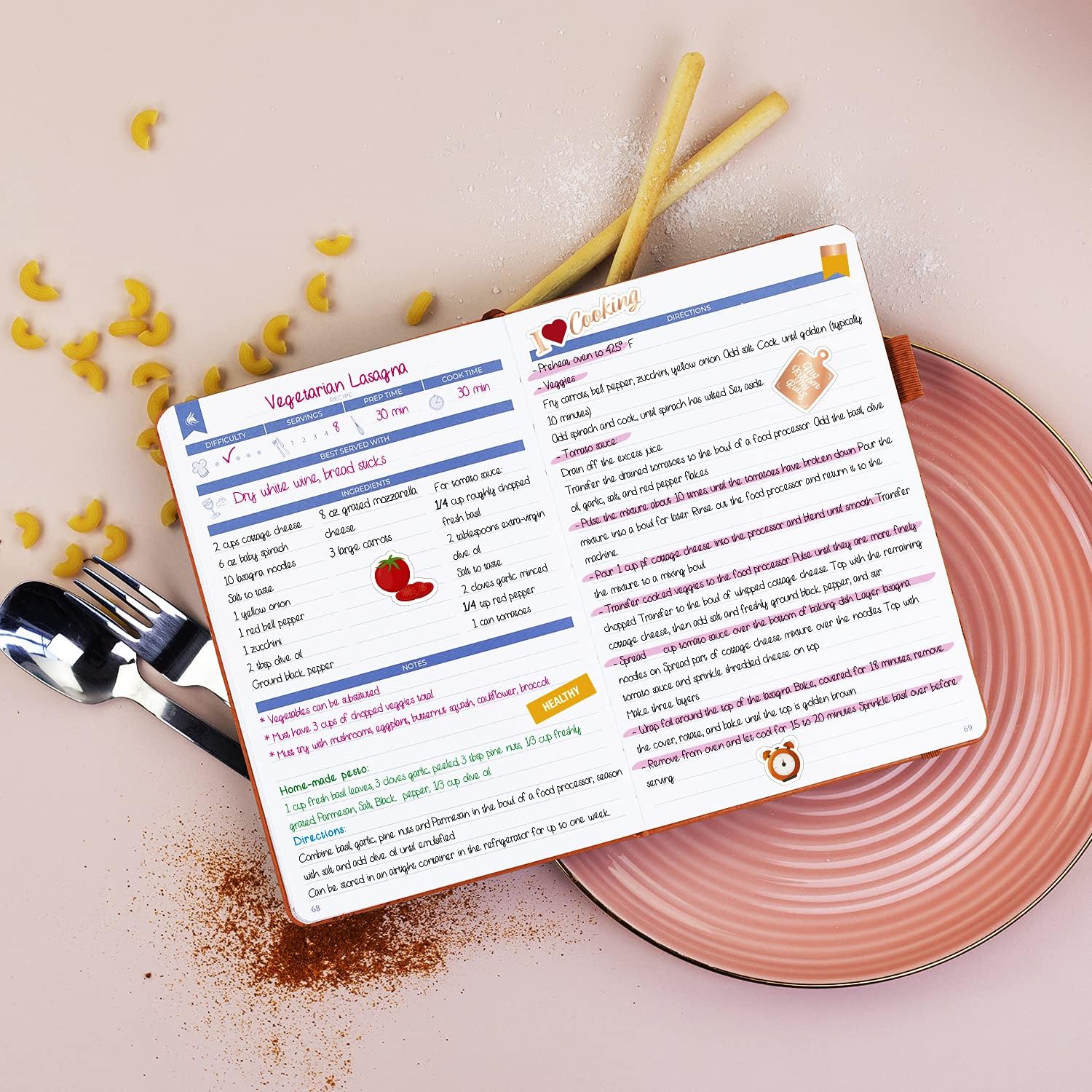 Clever Fox Recipe Book, Make Your Own Family Cookbook & Blank Recipe Notebook Organizer - Image 4