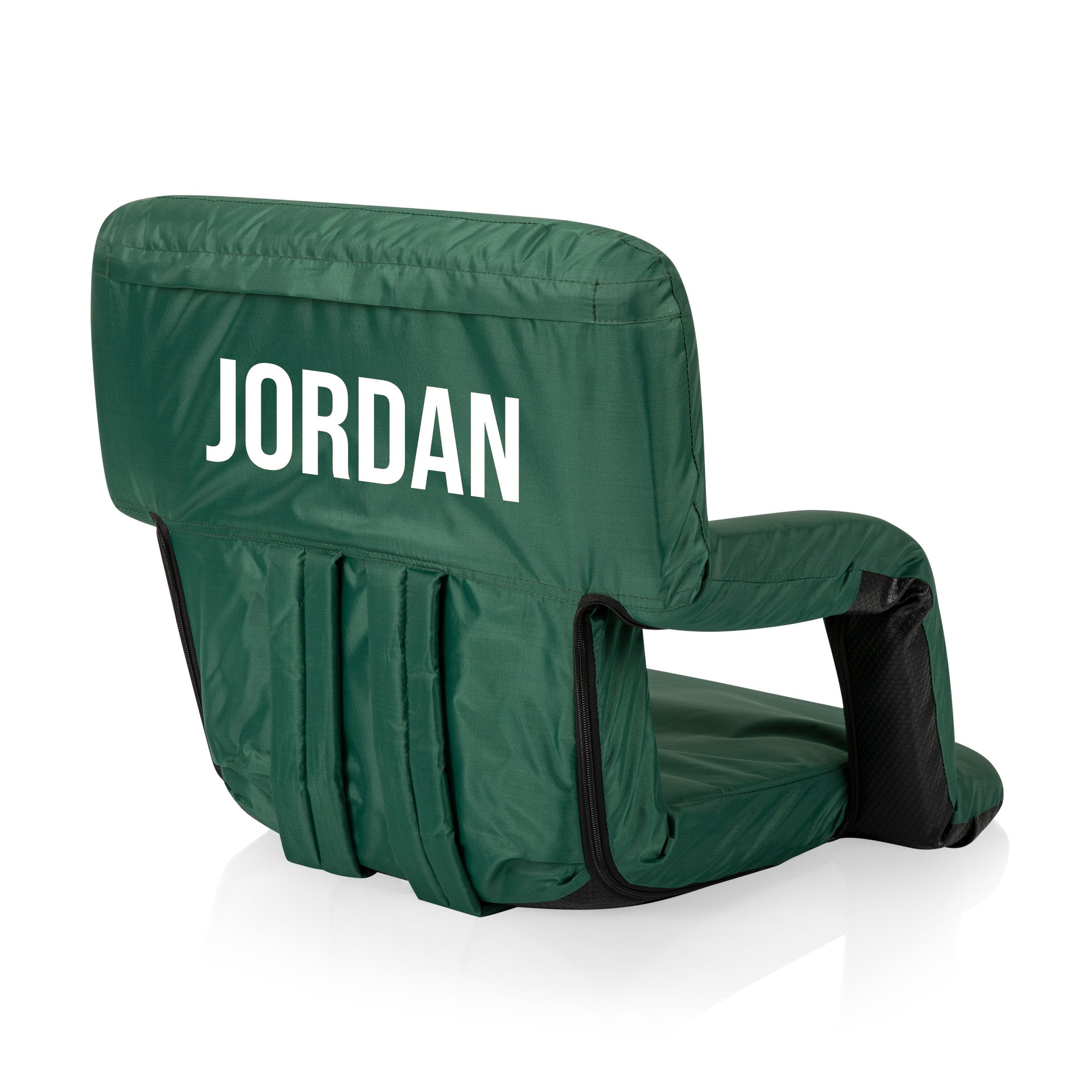 Picnic TIME Personalized Ventura Stadium Seat with Back Support, Custom Bleacher Seat, Reclining Beach Floor Chair