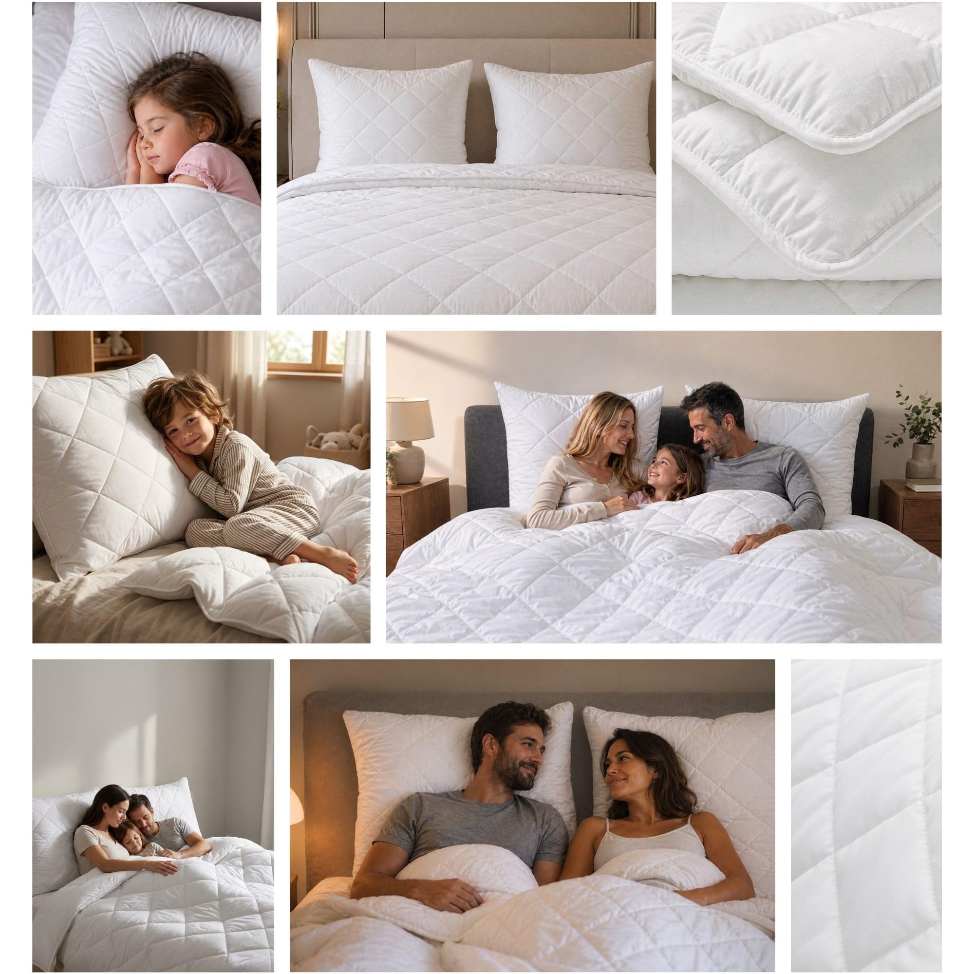 Ganzjahresdecke Bettdecke Set: 2 Stück 135x200 + 2 Stück 80x80 cm - Bettdecken Duvet Bett Decke Steppdecke Schlafdecke Steppbettdecke Quilt mit Füllung aus Microfaser weiß Oeko-Tex-Zertifikat