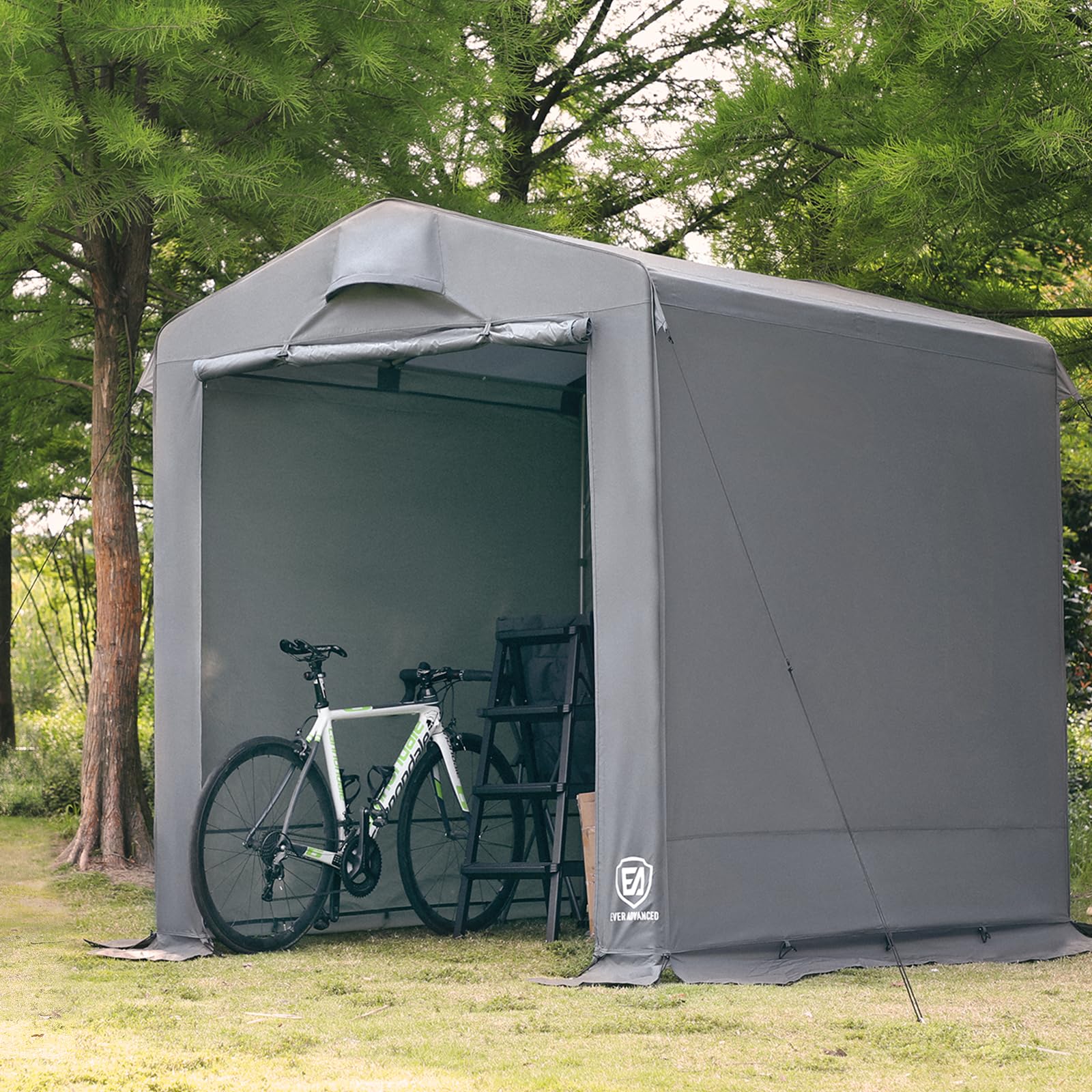 Abri De Jardin EVER ADVANCED 9.8m³ - 190x230x225cm, Étanche, 2 Ouvertures Aération - Rangement Vélos, Mobilier