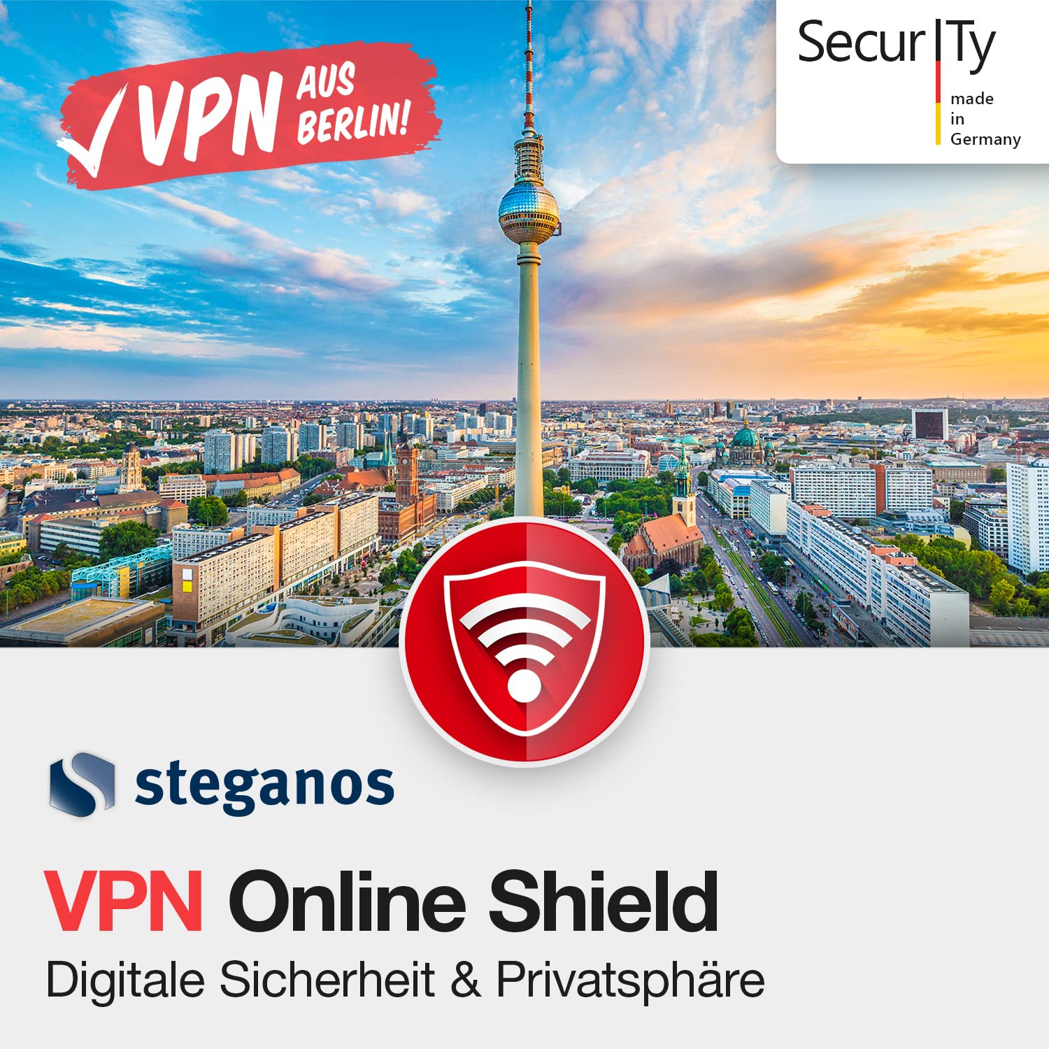 VPN Software auf USB Stick für Streaming & Reisen | Steganos VPN Online Shield | Geoblocking umgehen, Inhalte entsperren | High-Speed Server | 1 Jahr für 5 Geräte | Windows & Mac