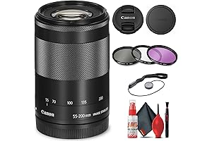 Canon EF-M 55-200mm f/4.5-6.3 is STM Lens (Black) (9517B002): Elevate Your Photography