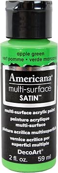 DecoArt Americana Multi-Surface Satin Acrylic Paint, 2-Ounce, Apple Green