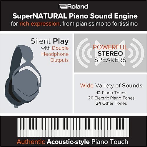 Miniatura 9 de Roland FP-30X | Piano digital delgado y elegante de 88 notas | Tono rico y auténtico tacto marfil | Potente amplificador integrado y altavoces