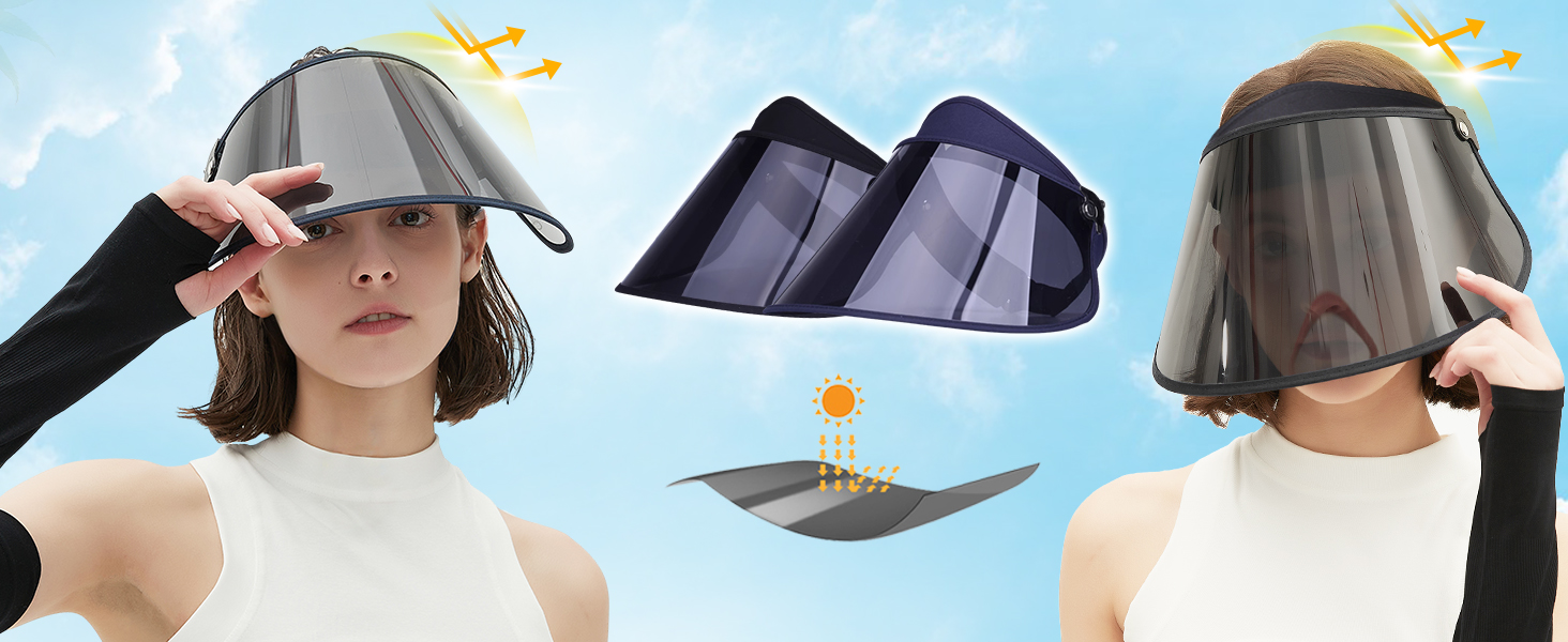 Amazon | [GOKEI] 偏光フェイスバイザー つば広 ワイド ロング 偏光