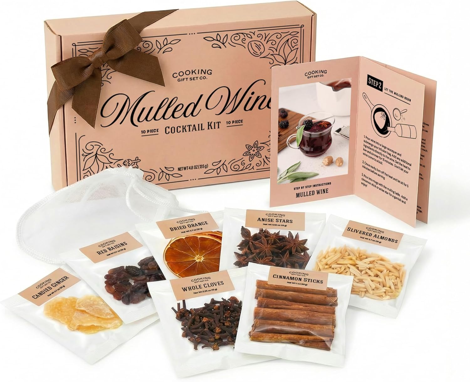Mulled Wine Kit with 6 Spices and Mesh Infuser