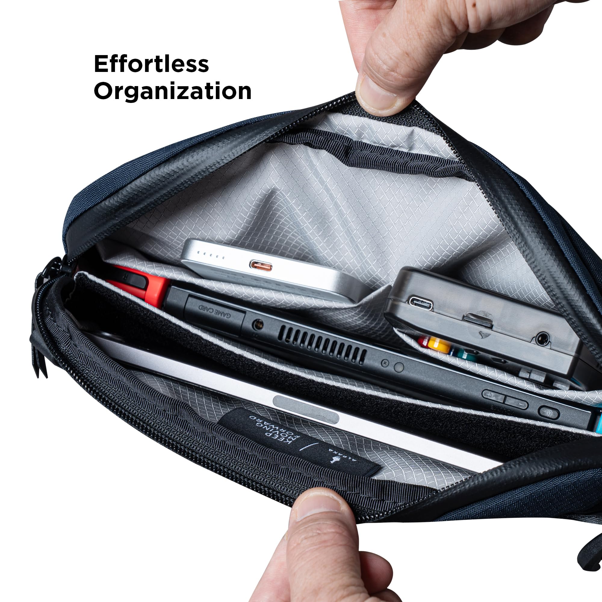 ALPAKA Flight Sling 2L Axoflux 210D – torba na ramię crossbody dla mężczyzn, lekka, przenośna, pakowana, z paskiem na ramię z szybkim odpinaniem
