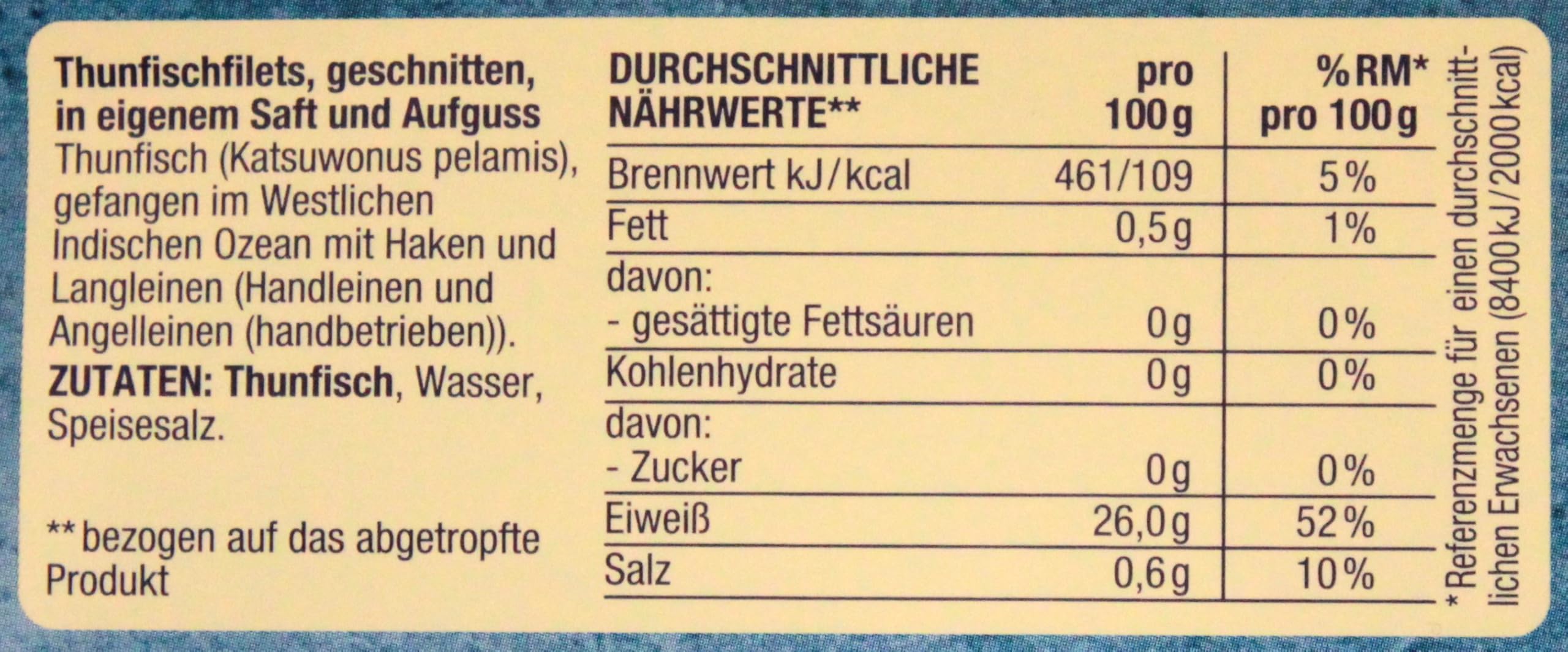 Herzstücke Thunfisch Filets in eigenem Saft und Aufguss, 12er Pack (12 x 130g)