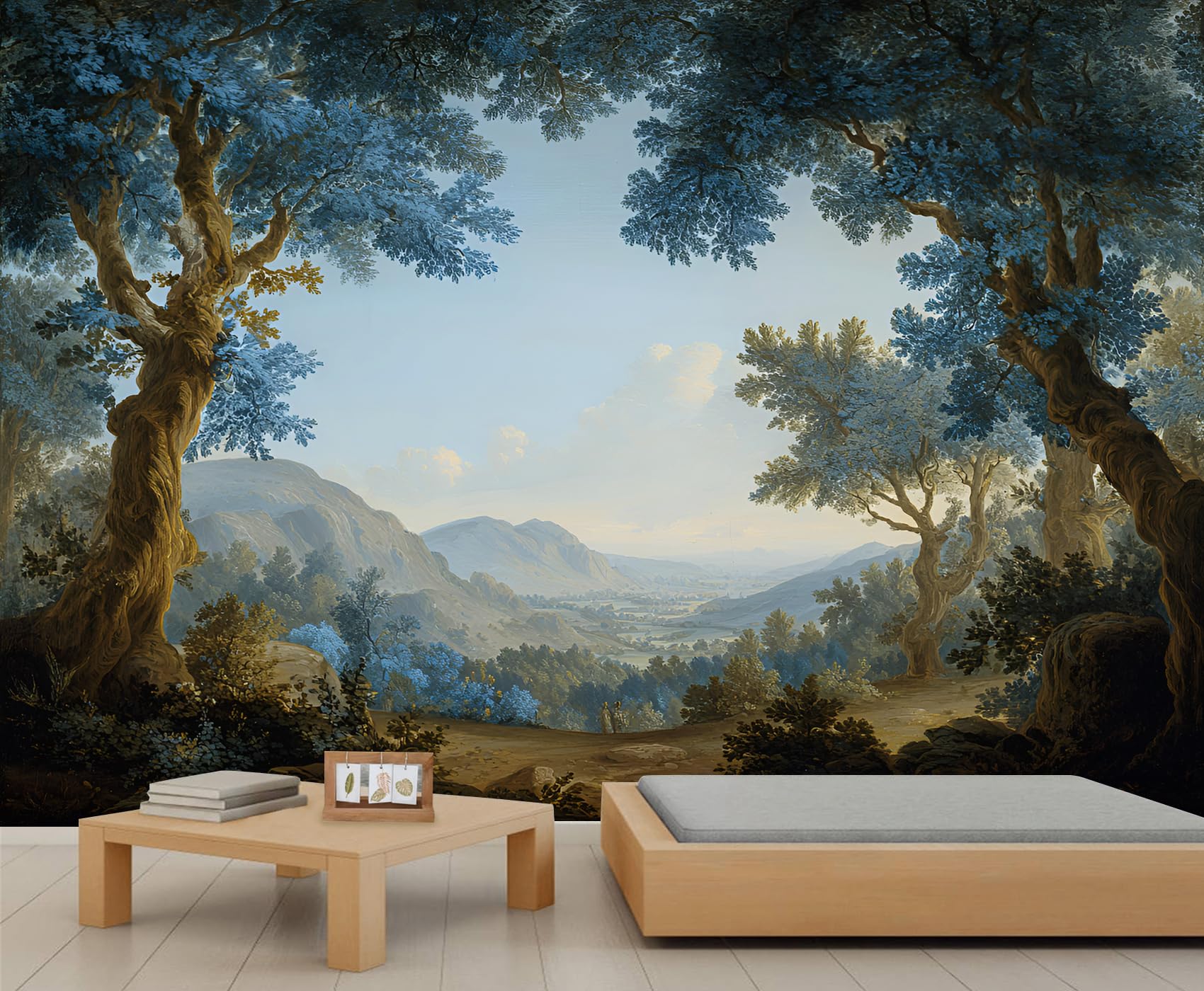 YEMYOR Forest Mural Wallpaper Vintage Forest Mountain Wallpaper for TV and Sofa Background Natural Landscape Wall Mural for Living Room Bedroom-500x300cm โ image 1