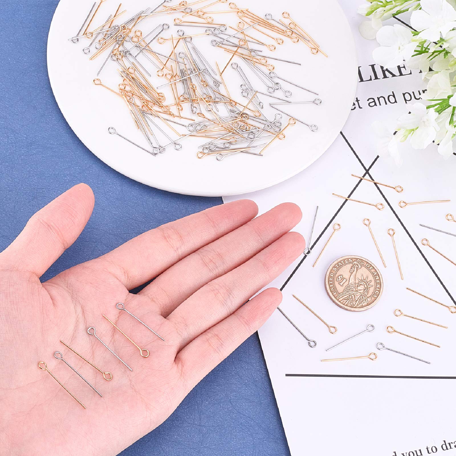 Elite - Lot De 1 Boite Ensembles De Perles A Sertir Intercalaire En Laiton, Dore, 1.5-2.5Mm