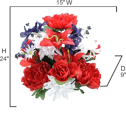 Miniatura 8 de Admired By Nature GPB293-RDWTBL Flores artificiales de plena floración, medianas, 6. ABN_RDWTBL_rosa, 12 unidades