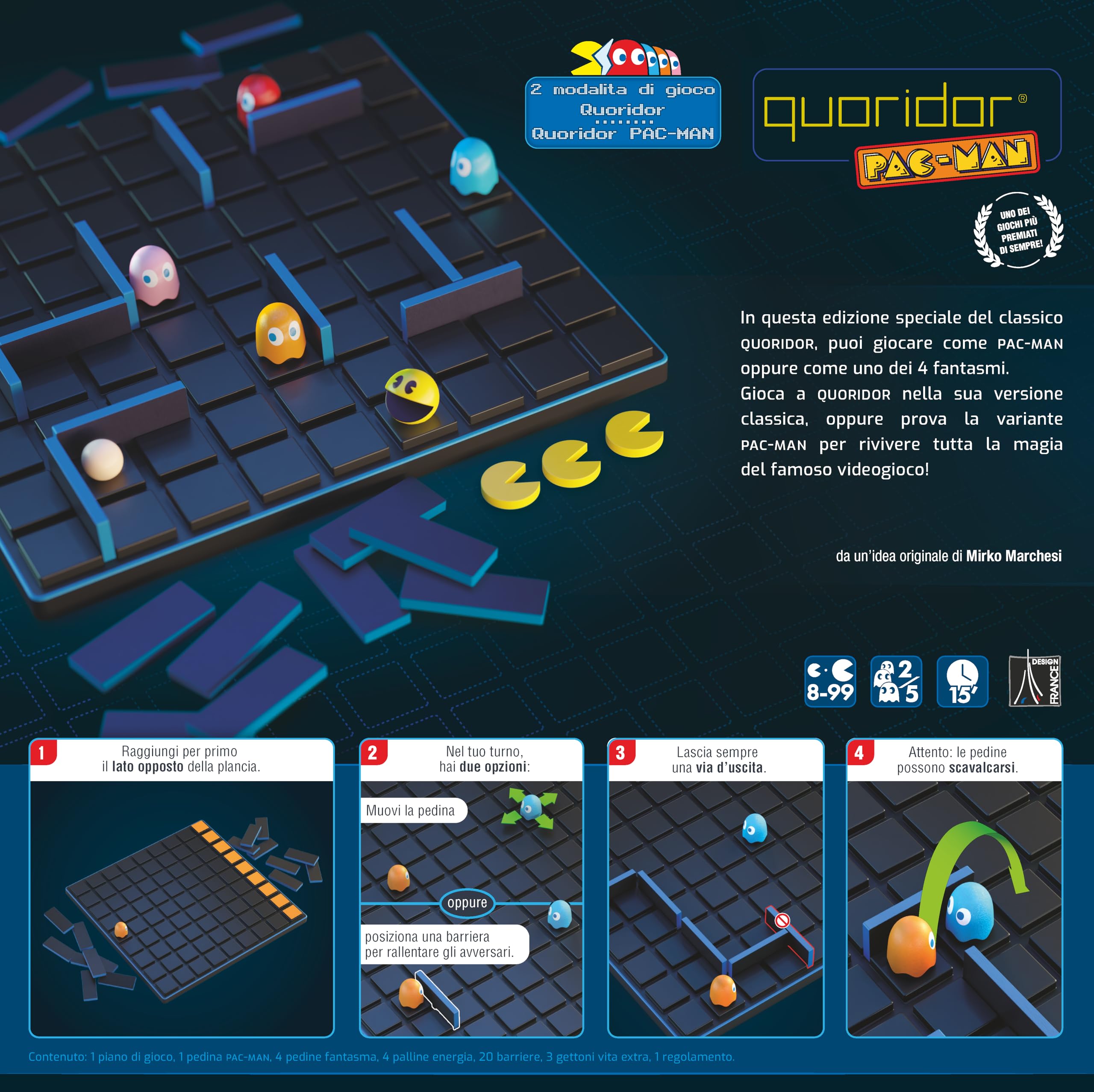 Quoridor - Edizione Italiana - Gioco Astratto e di Strategia - Anni 8+ - 2-5 Giocatori