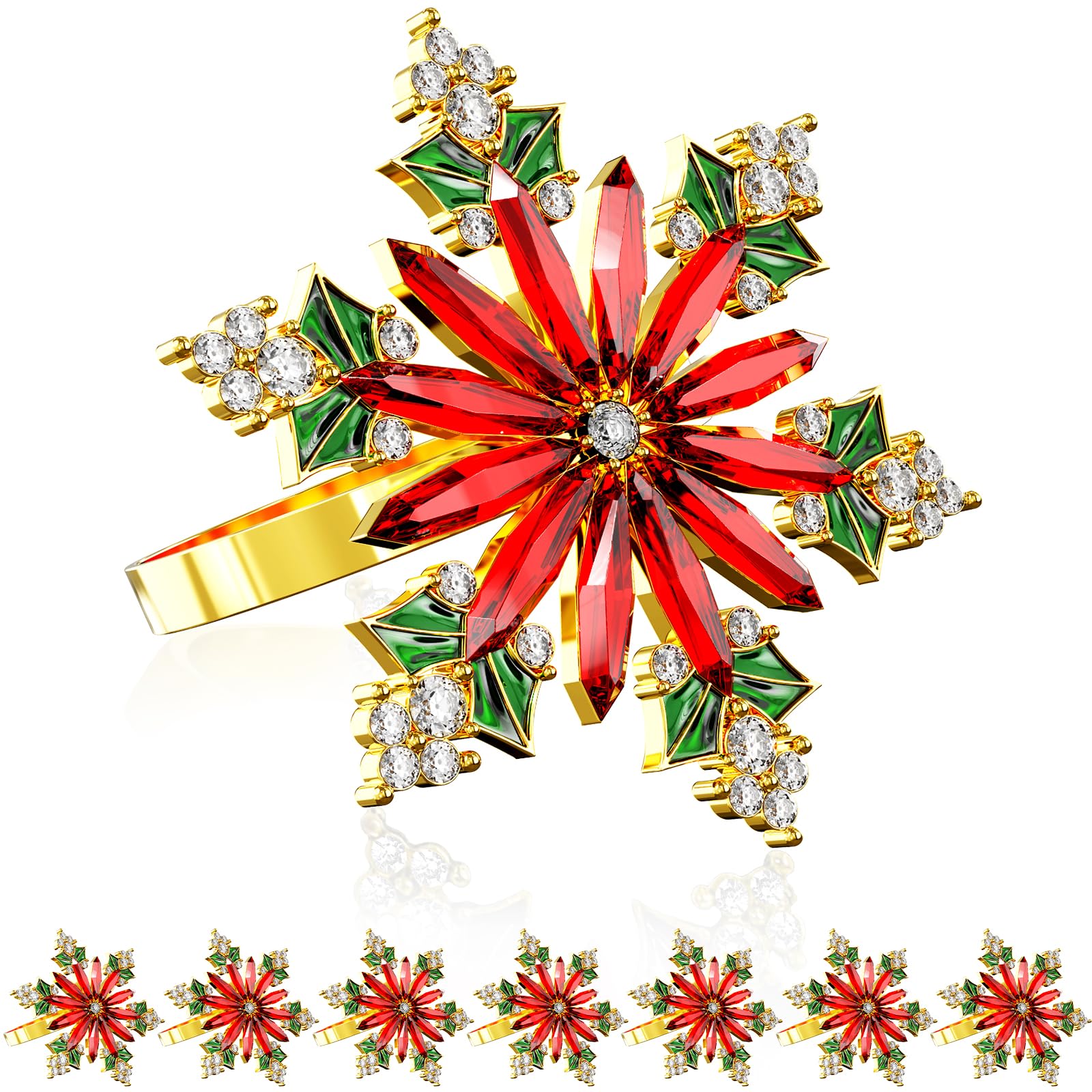 Christmas Snowflake Napkin Rings - Set of 8 -11 Christmas Snowflake Napkin Rings - Set of 8 -11