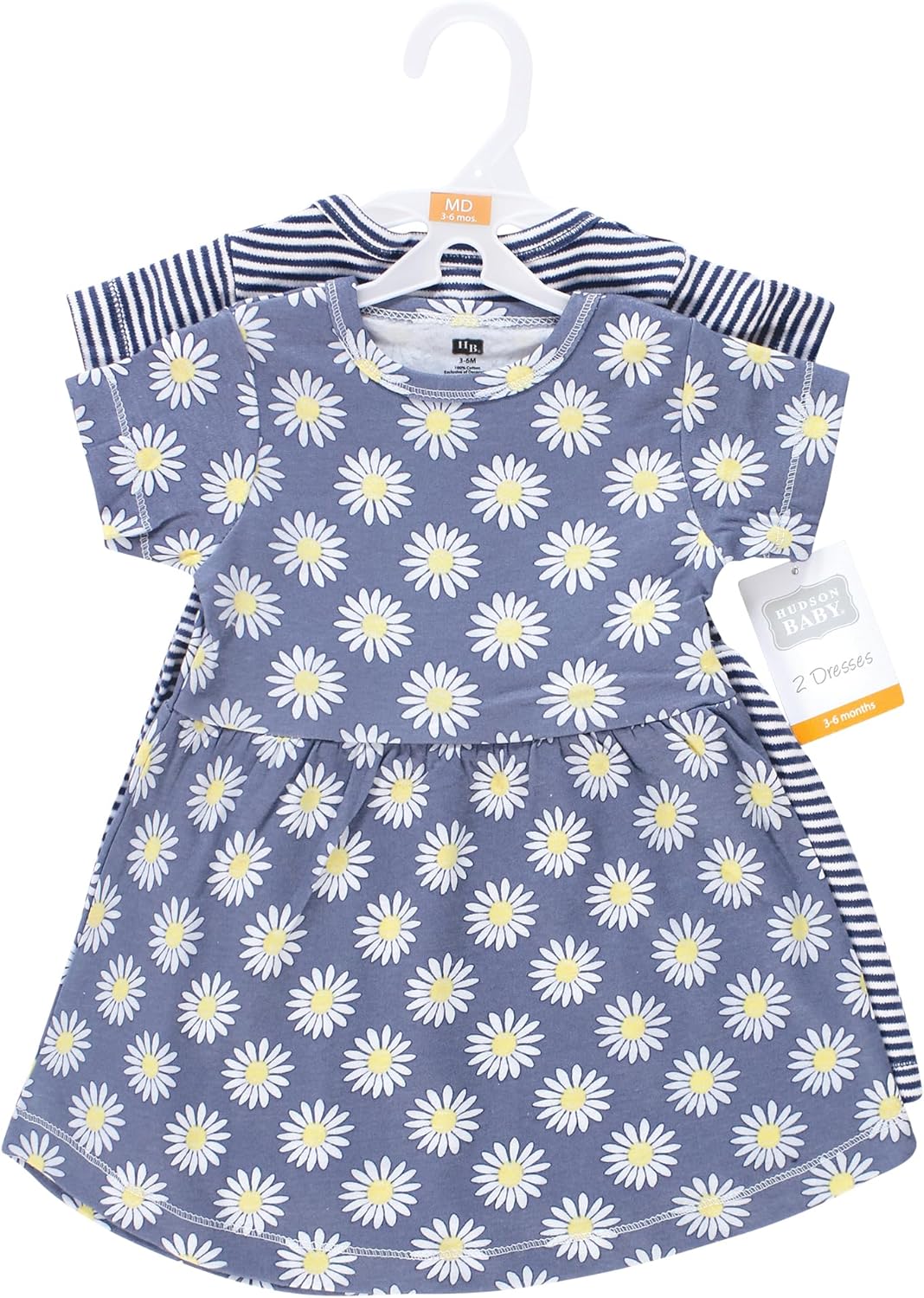 Hudson Baby Girls Cotton Dresses, Blue Daisy, 3T - Image 2