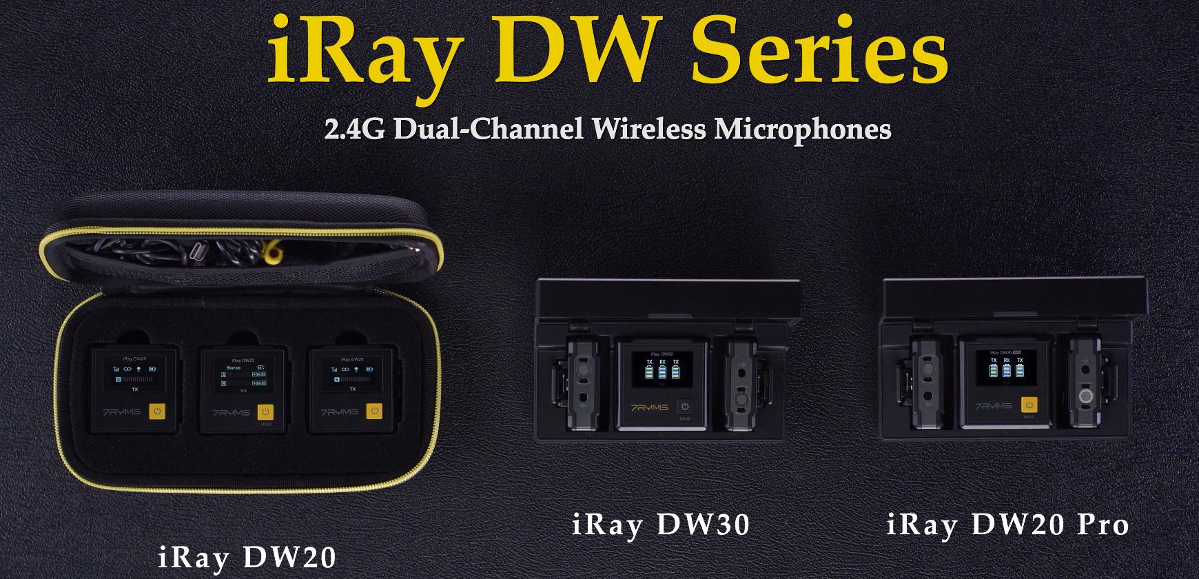 ワイヤレスマイク iRay DW30 8Gメモリー 48kHz録音 充電ケース このワイヤレスマイク コスパ高!!】7RYMSの最新ワイヤレスマイク