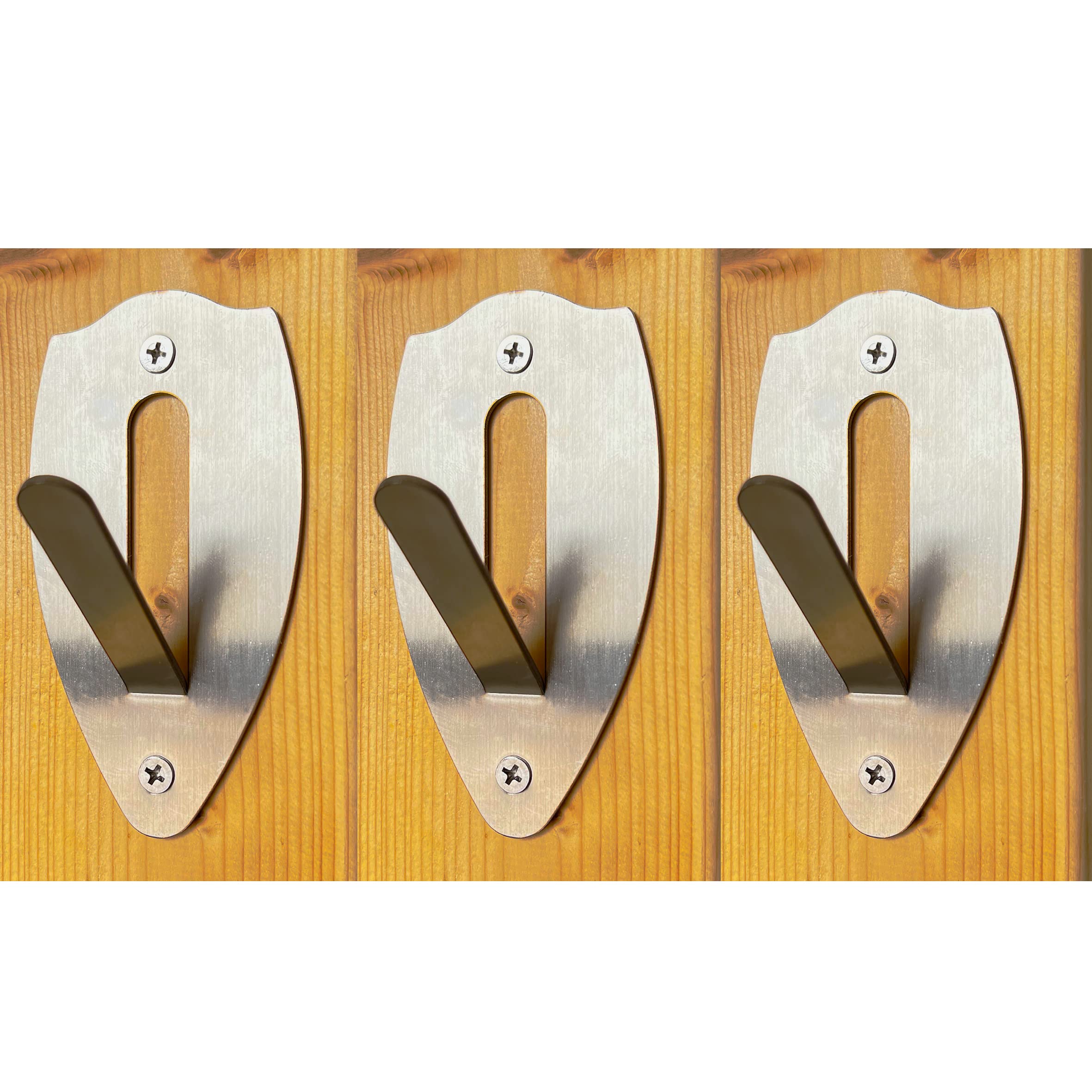 Hi FlameSkull Hook Trophy Mount Perfect Kit for Hanging and Mounting Taxidermy Deer Antlers and Other Skulls for Display Skull Hanger Stainless Steel (Pick of 3)