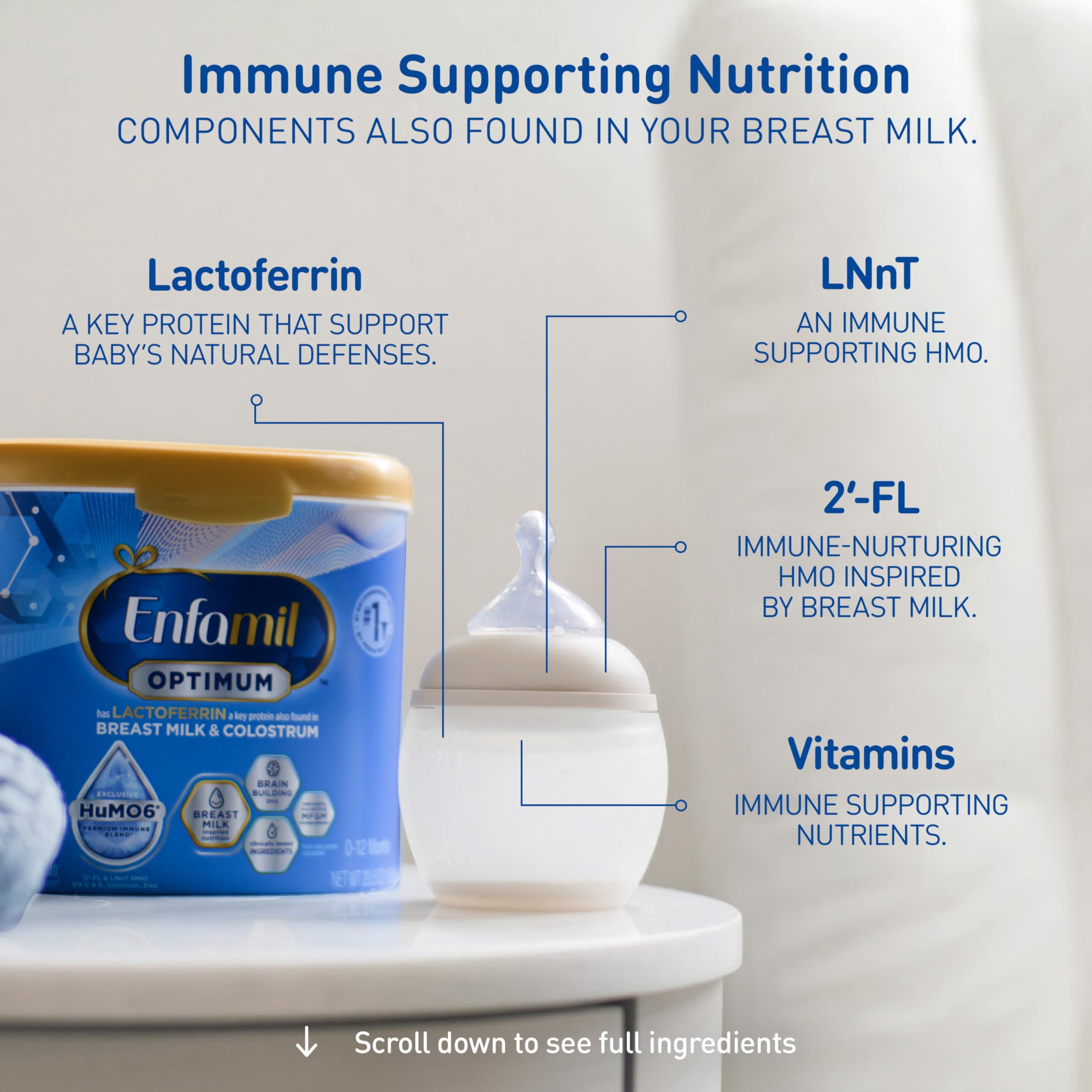 Enfamil Optimum Enspire Our Closest Formula to Breast Milk Immune-Supporting Lactoferrin and Brain-Building DHA Baby Formula 30 Oz Refill product thumbnail 6