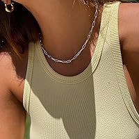 Vista 3 de CHESKY - Gargantilla de oro para mujer, chapado en plataoro de 14 quilates, gargantilla de cuentas satélite, delgada, de moda, collares de clip