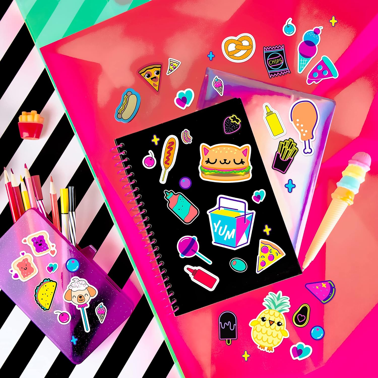 Fashion Angels Set of 4 Sticker Books, Mystery Bundle of 4,000+ Fun & Colorful Craft Stickers, Ideal Decoration & Personalization for Kids & Teens