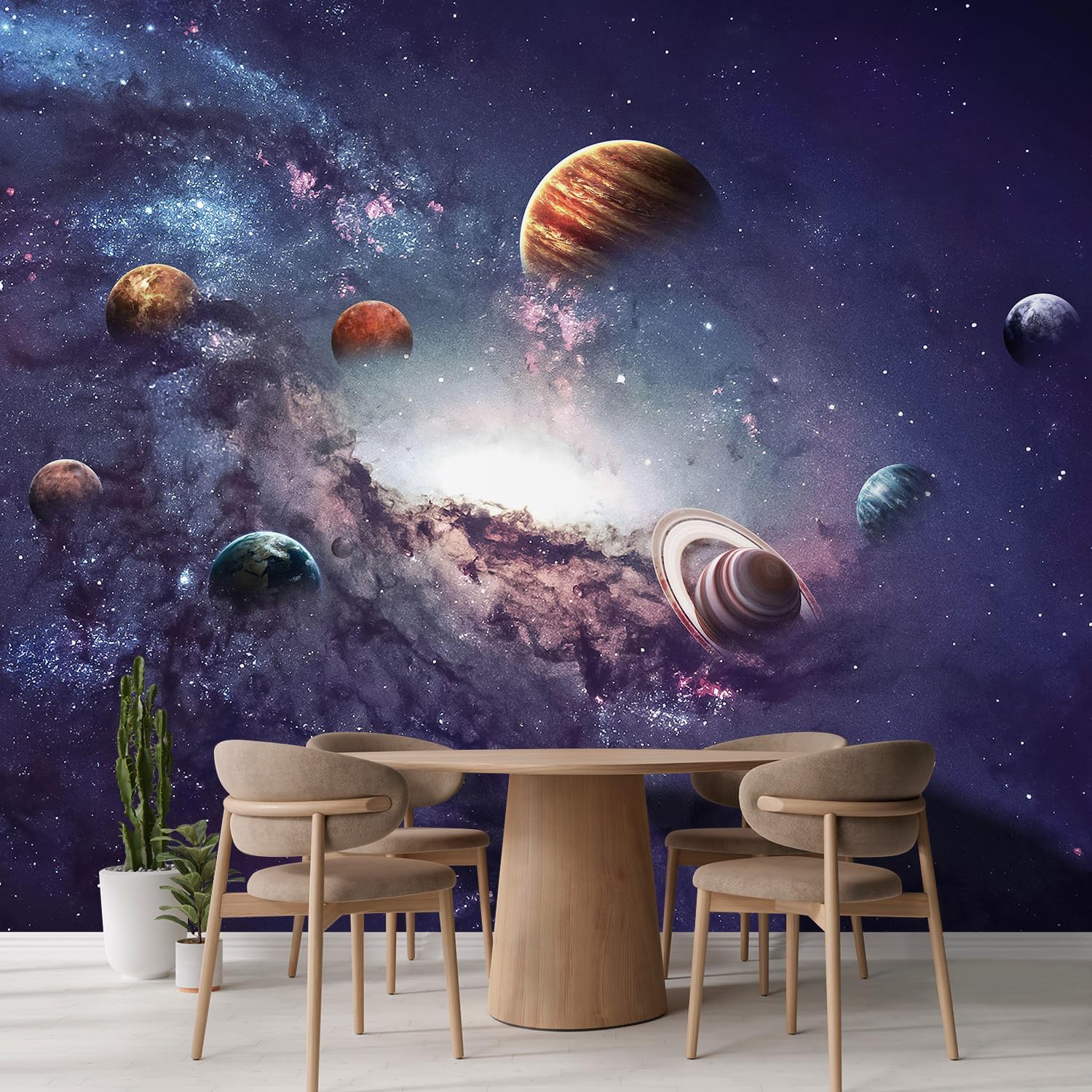 wall26 High Resolution Images Presents Creating Planets of The Solar System Removable Wall Mural Self-Adhesive Large Wallpaper - 96x144 inches