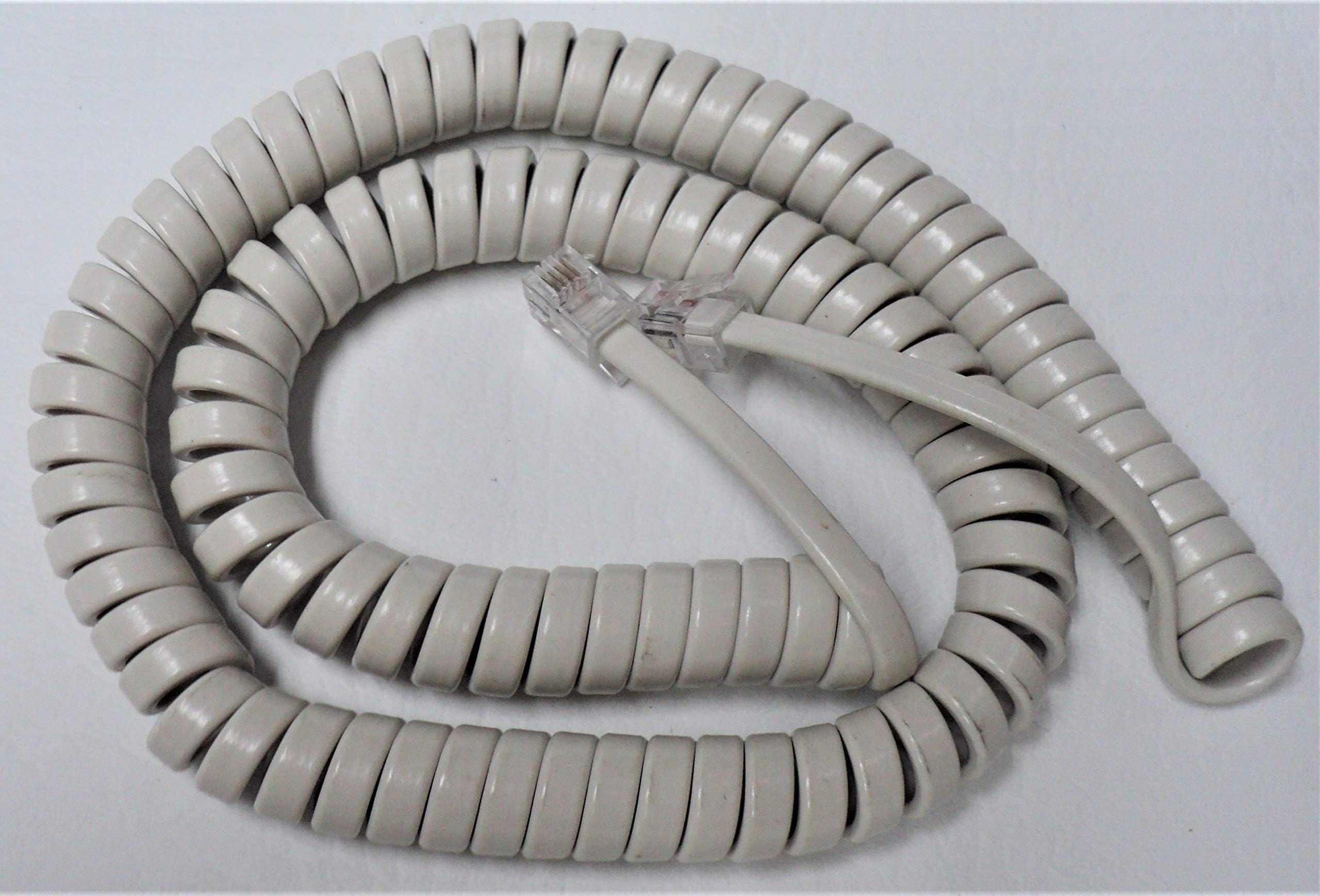 5 Pack Off White 12 Ft Handset Cord Compatible with Panasonic Phone KX T7000 TS TSC Series T7020 T7030 T2335 T2355 T2365 TS105 TS108 TS208 TSC11 TSC14 W Receiver Curly Coil Lot