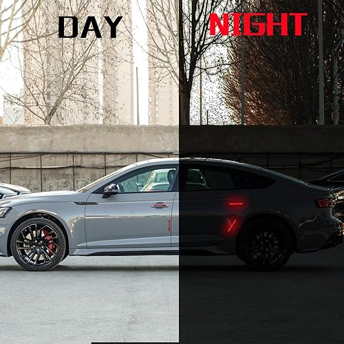 Miniatura 3 de ramuel Adhesivo reflectante para la puerta del automóvil, para guardabarros, parachoques y espejo retrovisor, calcomanías reflectantes de