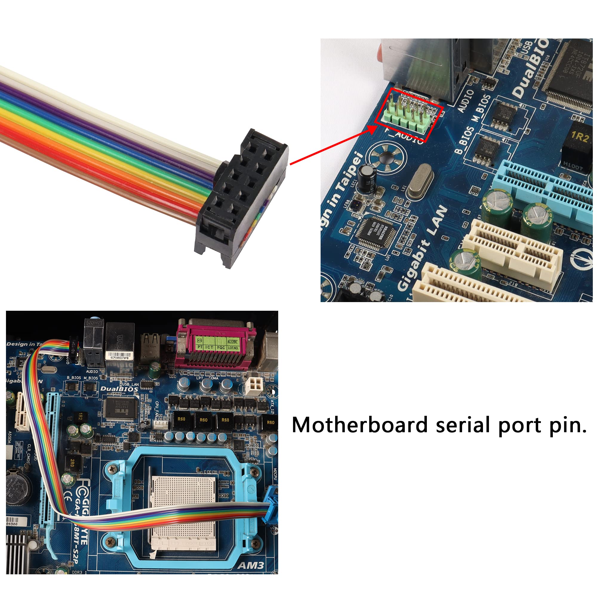 RS232 To Motherboard Header Cable DB9 To 10-Pin - RS232 Male To IDC ...