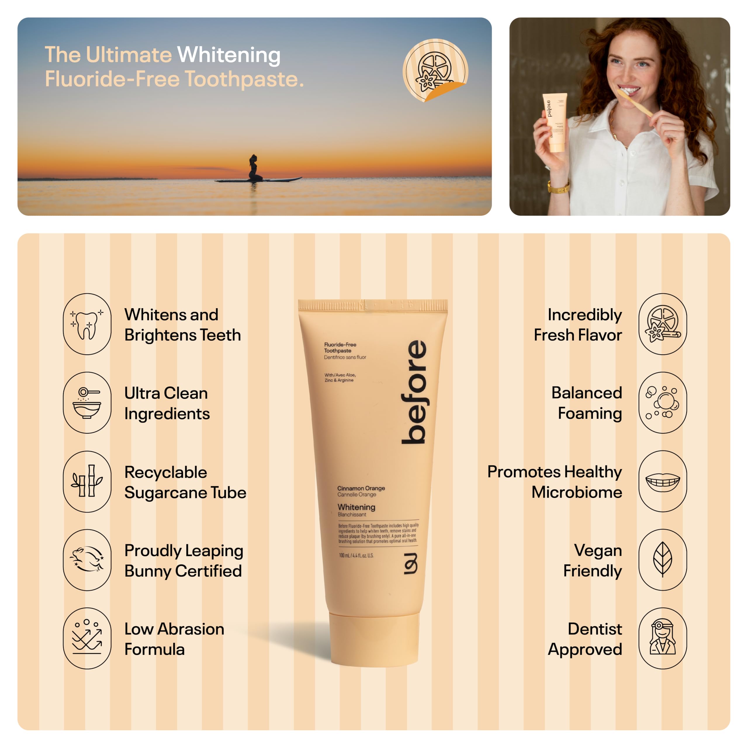 Amazon.com: Before | Cinnamon Orange Fluoride-Free Whitening
