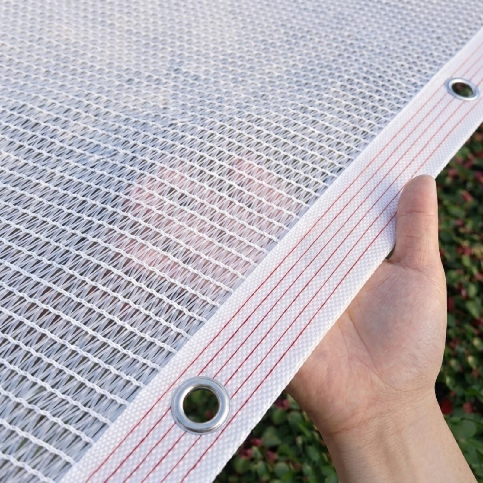 Białe Siatki Cieniujące Do Ogrodu I Tarasu, 70-90% Cienia, Oddychające, Wodoprzepuszczalne, Z Oczkami Co 50 Cm, Idealne Do Pergoli, Ogrodzenia I Ogrodu(2.5x2.5m)
